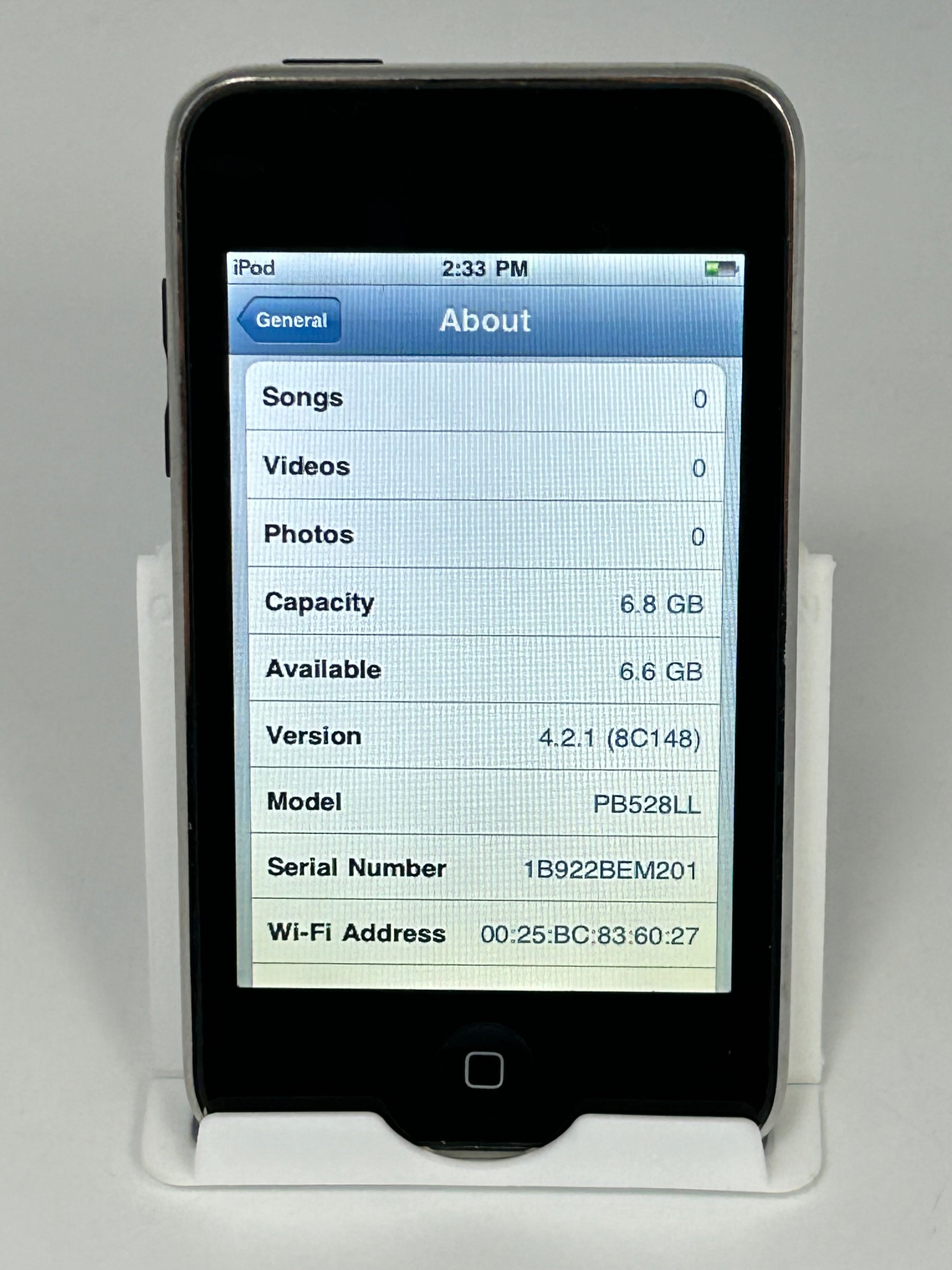 Apple iPod Touch 2nd Generation Silver, A1288, 8GB Unlocked Tested Working