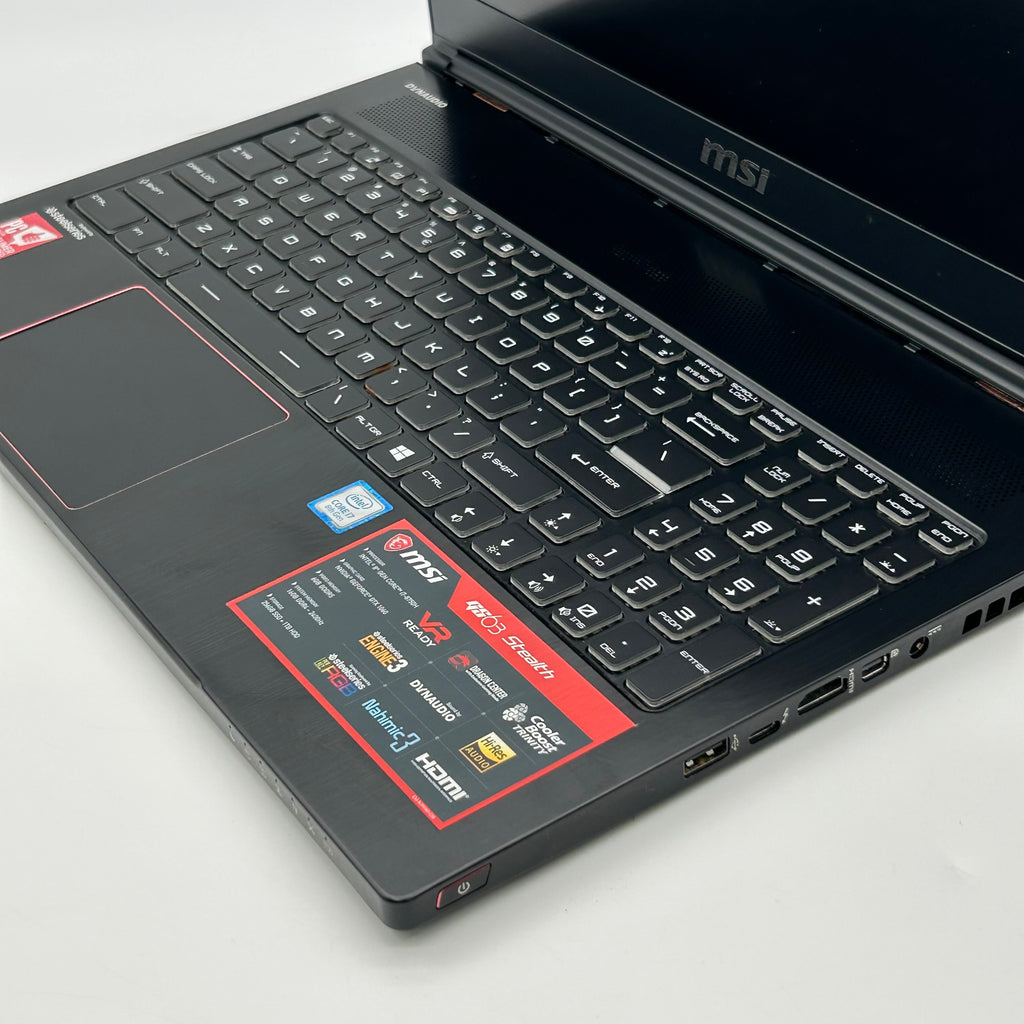 MSI GS63 Stealth 8RE 15.6" FHD 120Hz Intel Core i7-8750H 16GB RAM 256GB SSD 1TB HDD Black Gaming Laptop Used With Box