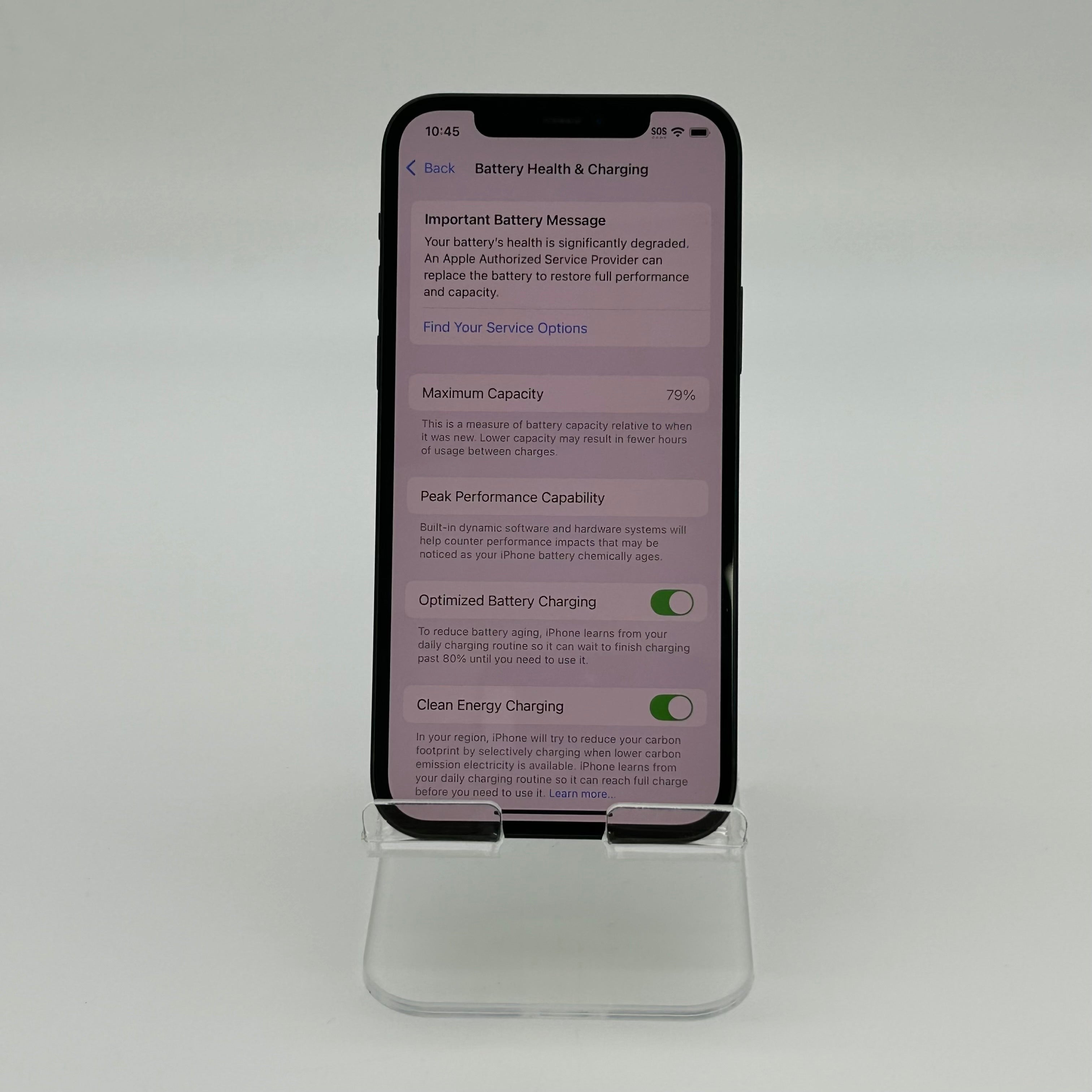 Unlocked Apple iPhone 12  - 128GB - Blue - 79% BH - MGER3LL/A iOS 18.5 Used