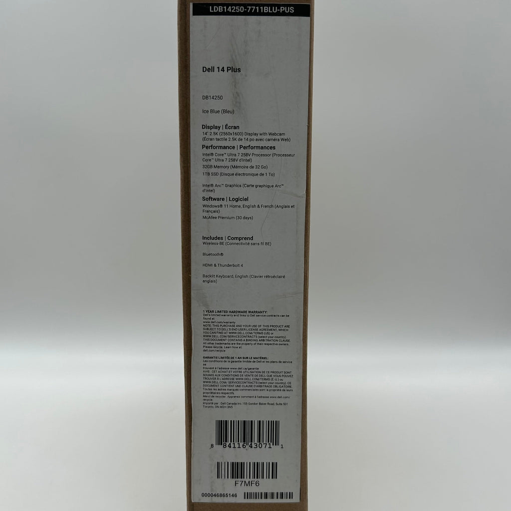 Dell 14 Plus DB14250 Ice Blue 2.2 GHz Ultra 7 258V 32GB RAM 1TB SSD New Open Box