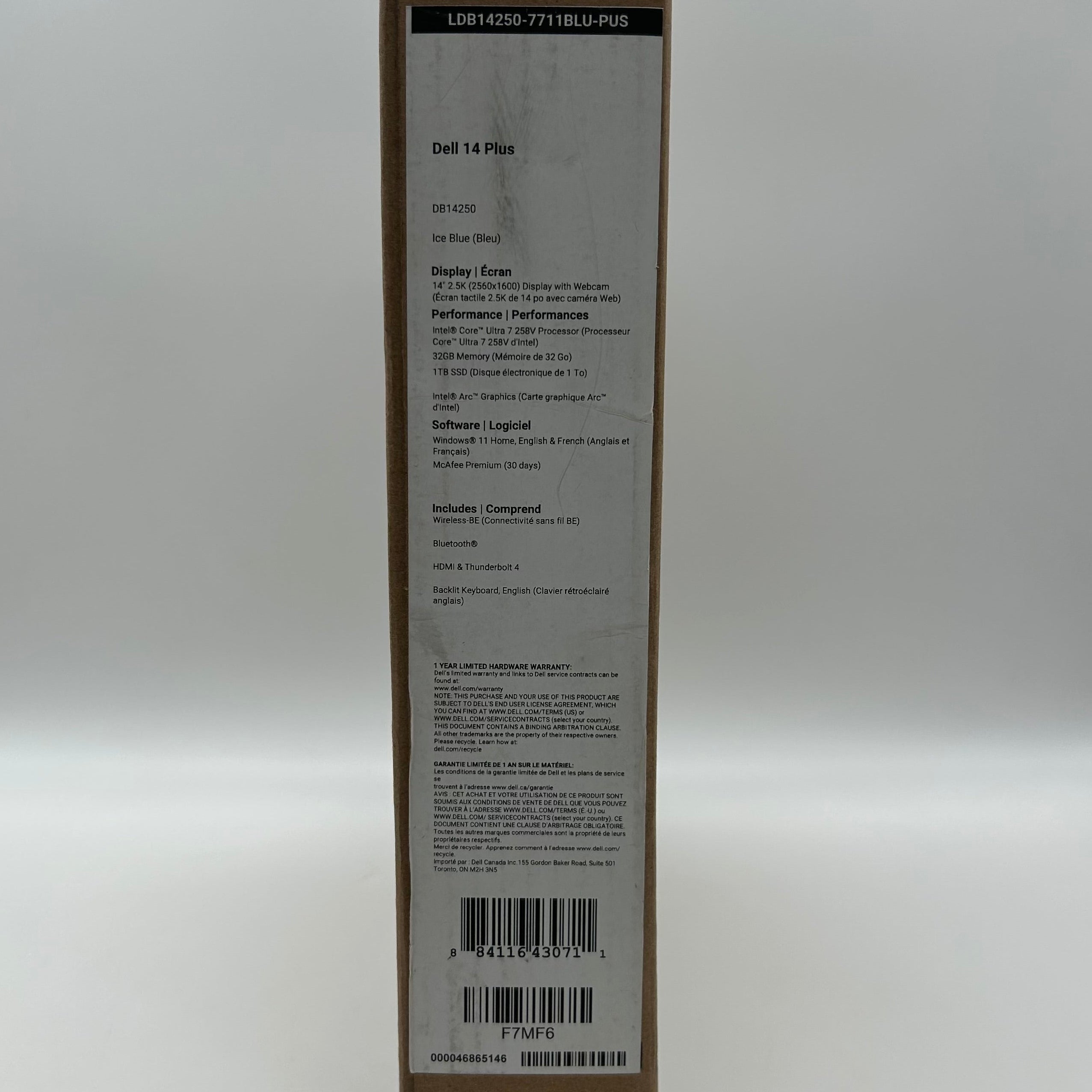 Dell 14 Plus DB14250 Ice Blue 2.2 GHz Ultra 7 258V 32GB RAM 1TB SSD New Open Box