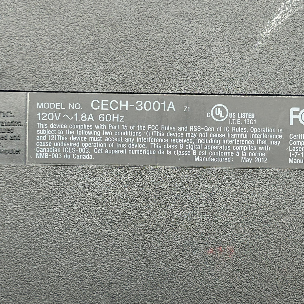 Sony PlayStation 3 CECH-3001A - For Parts Only