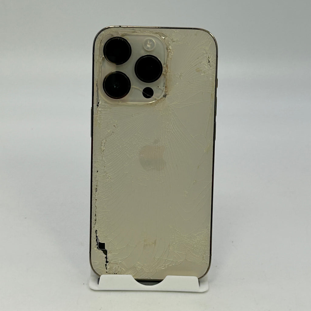 Apple iPhone 14 Pro - 128GB - Gold (Unlocked) CRACKED BACK - 77% BH