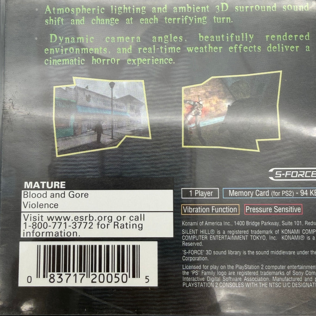 Silent Hill 2 (PlayStation 2, 2001) PS2 w/ Manual and Case