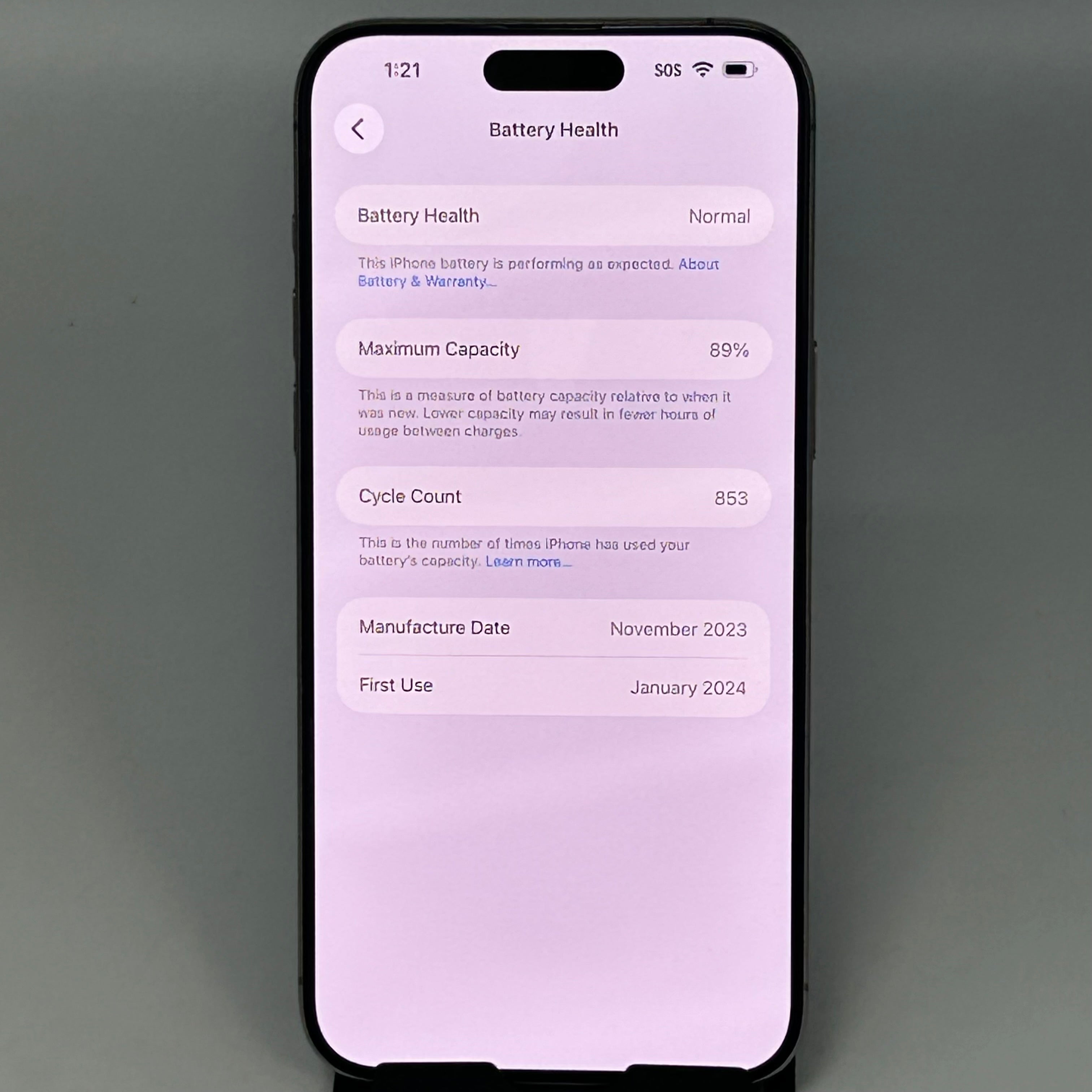 Apple iPhone 15 Pro Max 256GB Natural Titanium Unlocked 89% BH