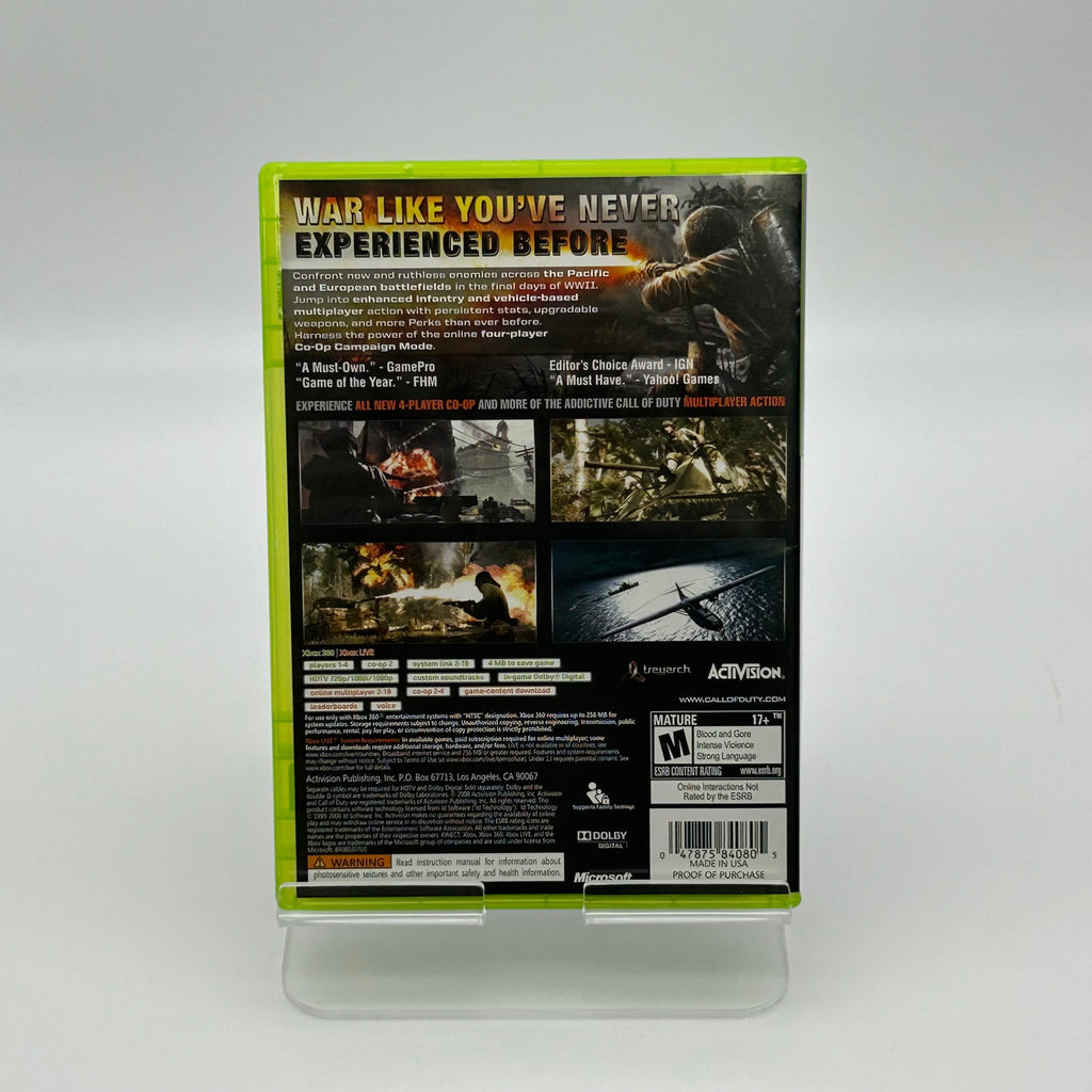 Call of Duty World at War Xbox 360 - Used With Box