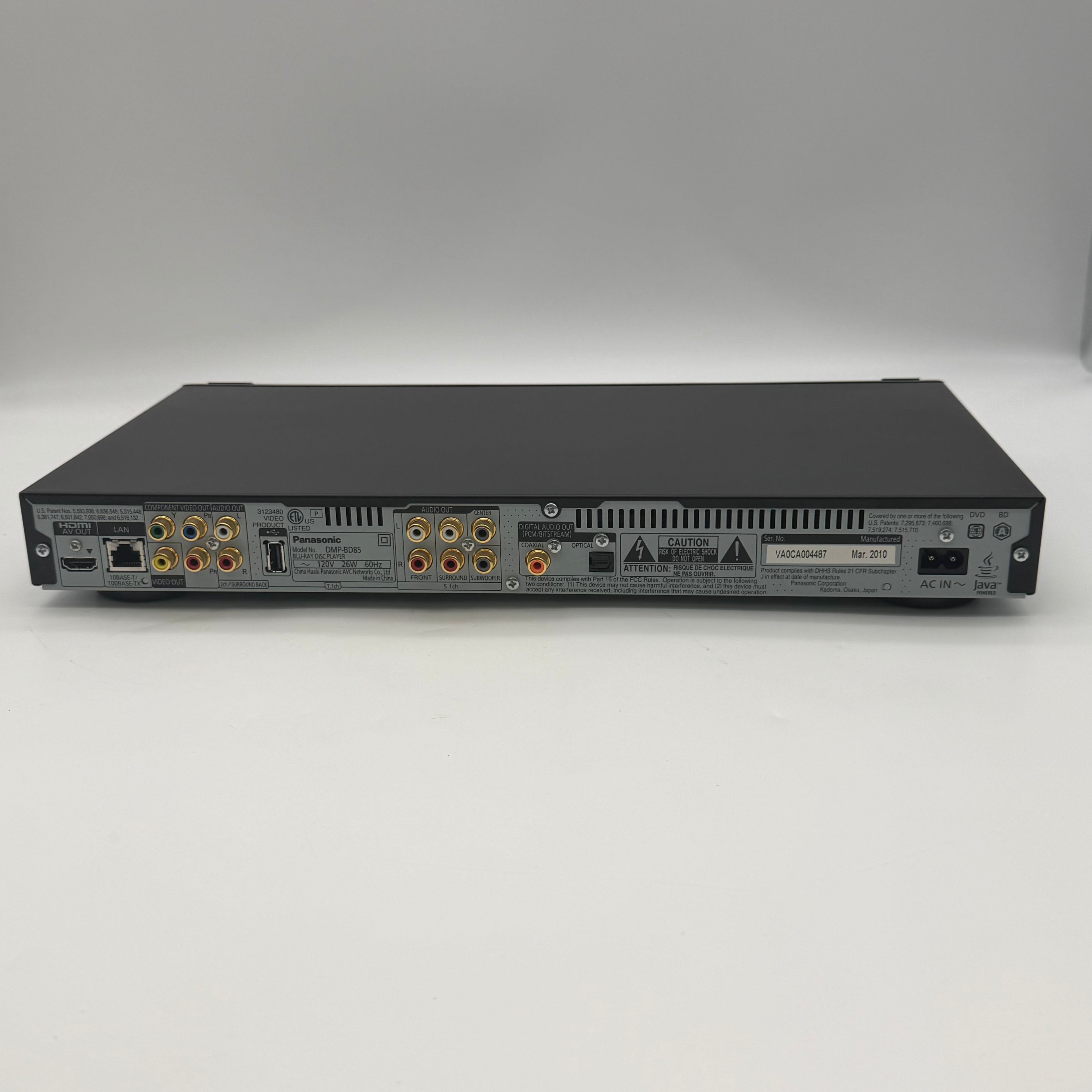Panasonic Blu-Ray Disc Player DMP-BD85 w/ remote & wireless adapter - Tested