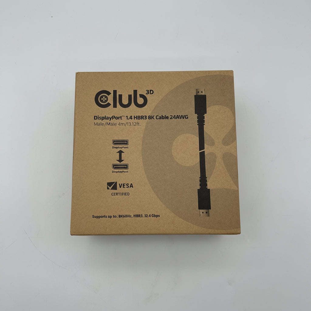 Club3d DisplayPort 1.4 HBR3 8K Cable 24AWG 2 Pack 4m length