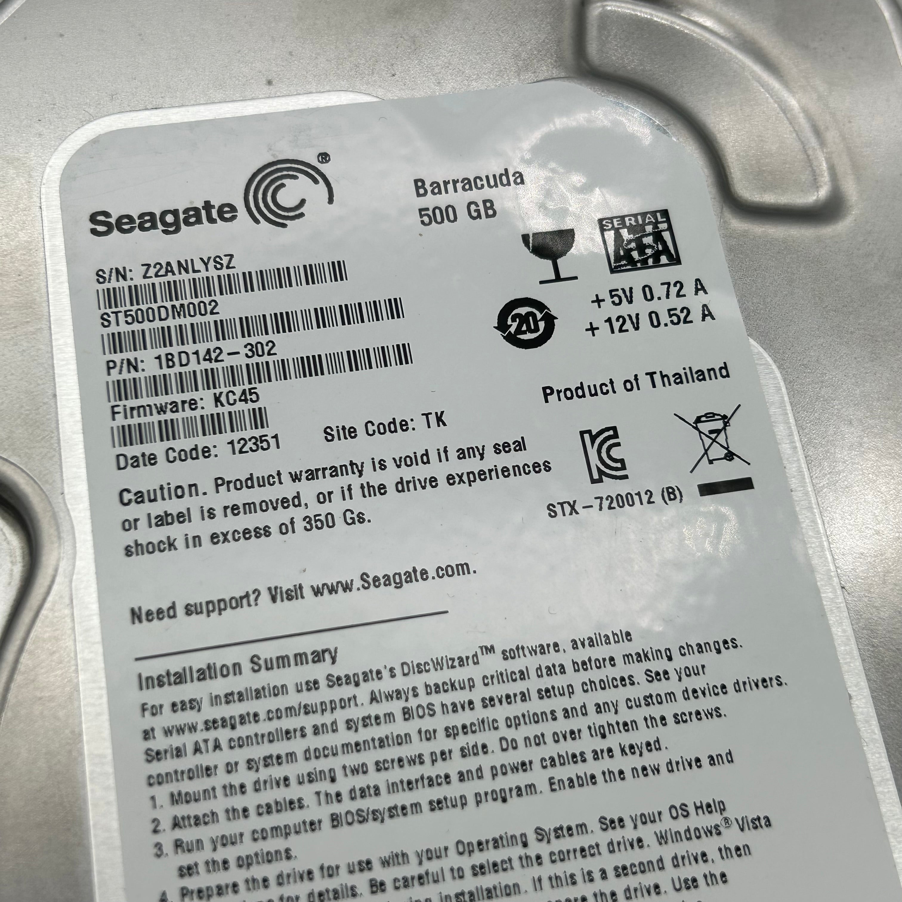 Lot of 11 Seagate Barracuda 500GB 3.5" SATA Hard Drives ST500DM002 UNTESTED