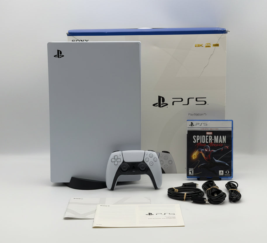 Sony PlayStation 5 Disc Edition CFI-1015A White 825GB w/ DualSense Box Bundle