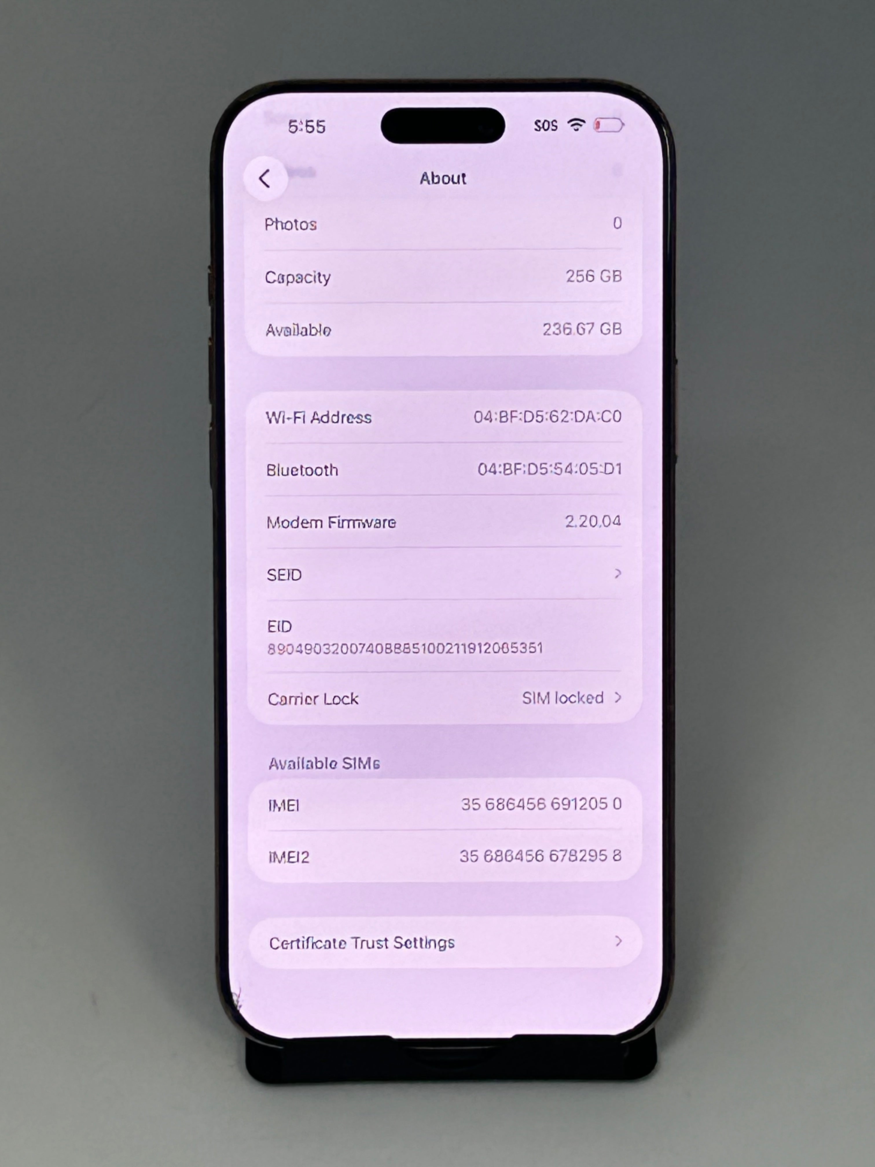Spectrum Apple iPhone 16 Pro Max 256GB 260 Cycle Count 95% BH