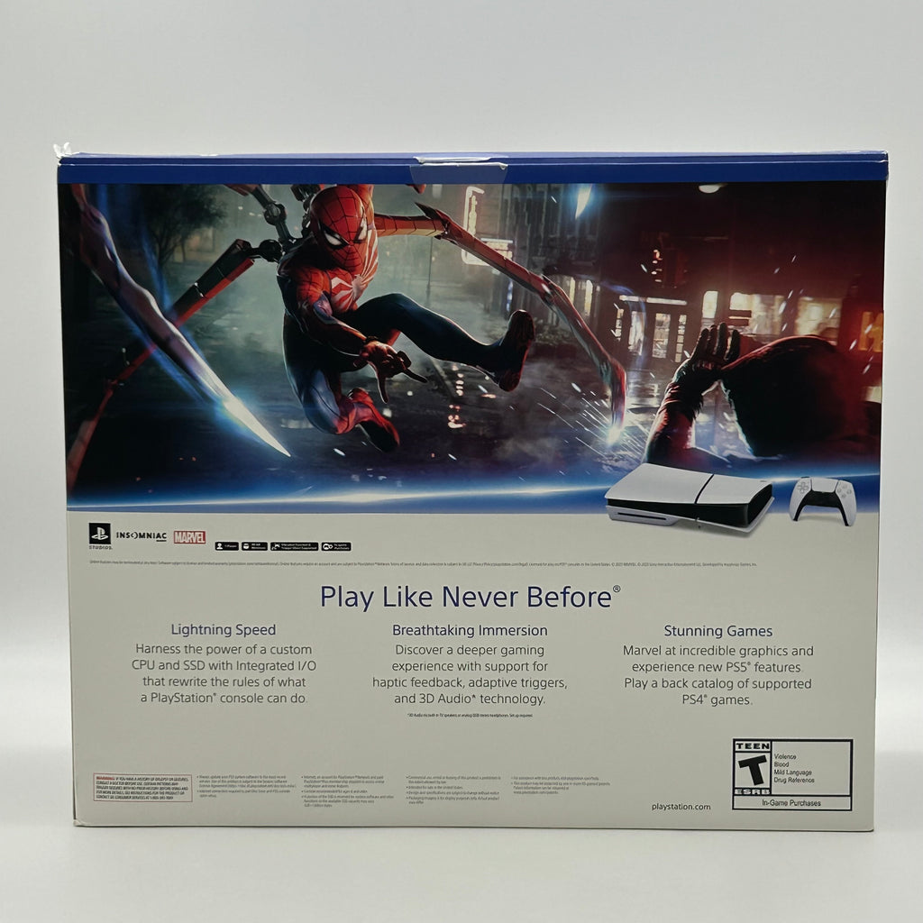 Sony PS5 Slim Disc Console 1TB White (Model CFI-2015) w/ Charging Dock & Box