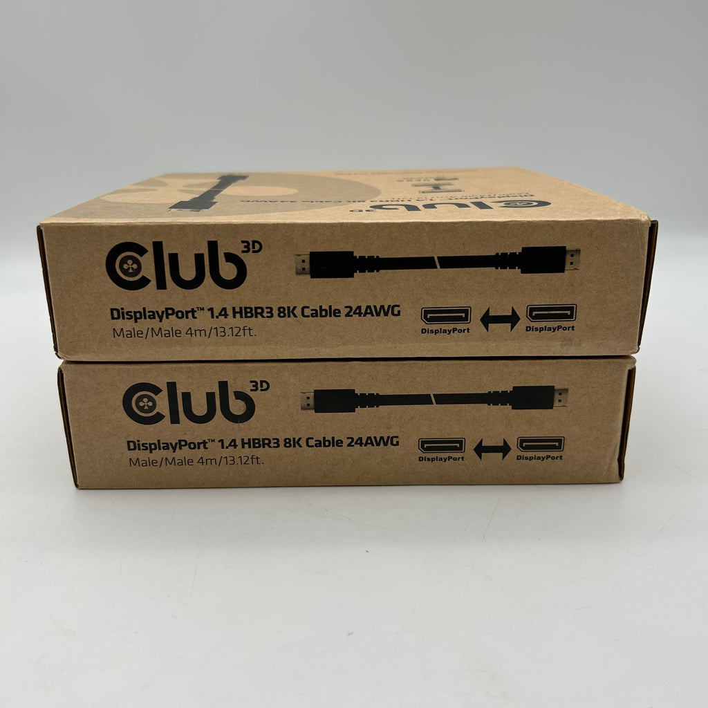 Club3d DisplayPort 1.4 HBR3 8K Cable 24AWG 2 Pack 4m length