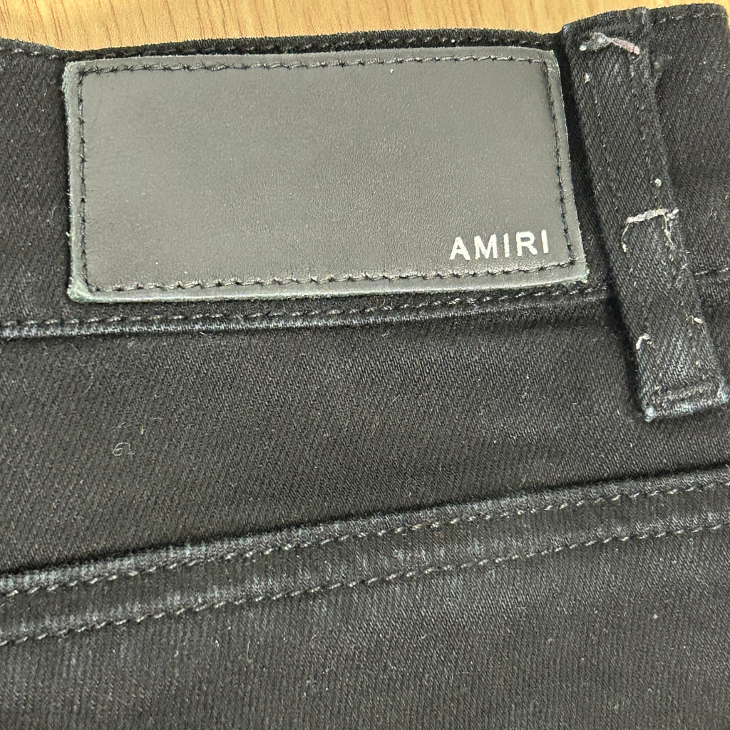 Amiri Men's Black Distressed Denim Skinny Jeans Size 36