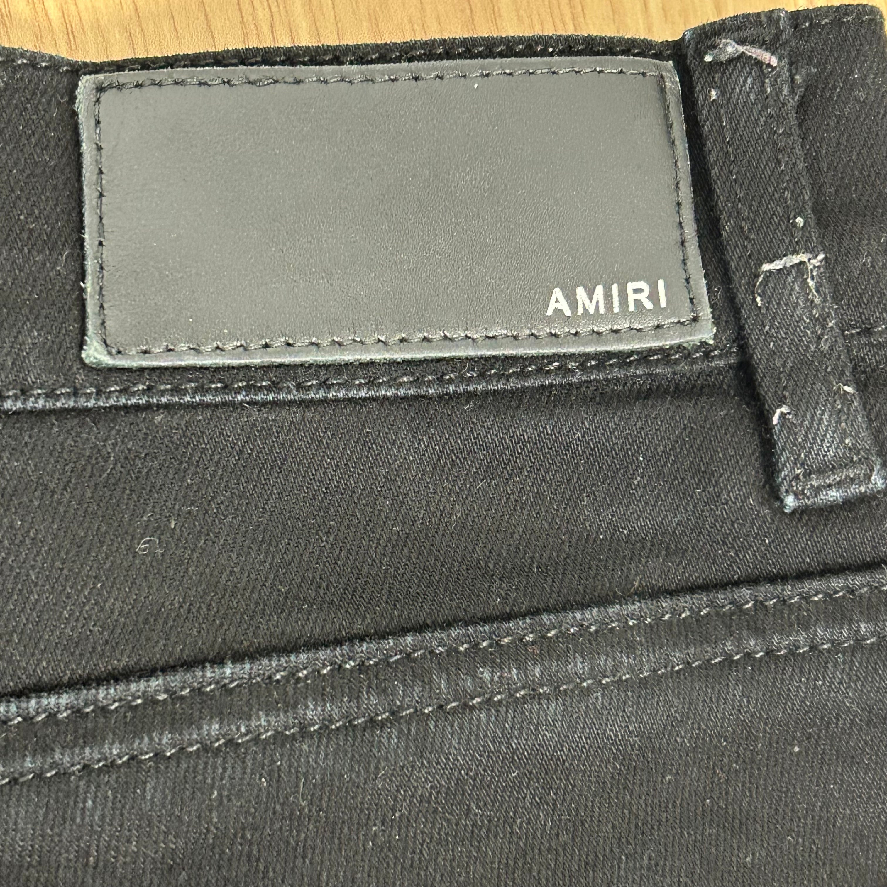 Amiri Men's Black Distressed Denim Skinny Jeans Size 36