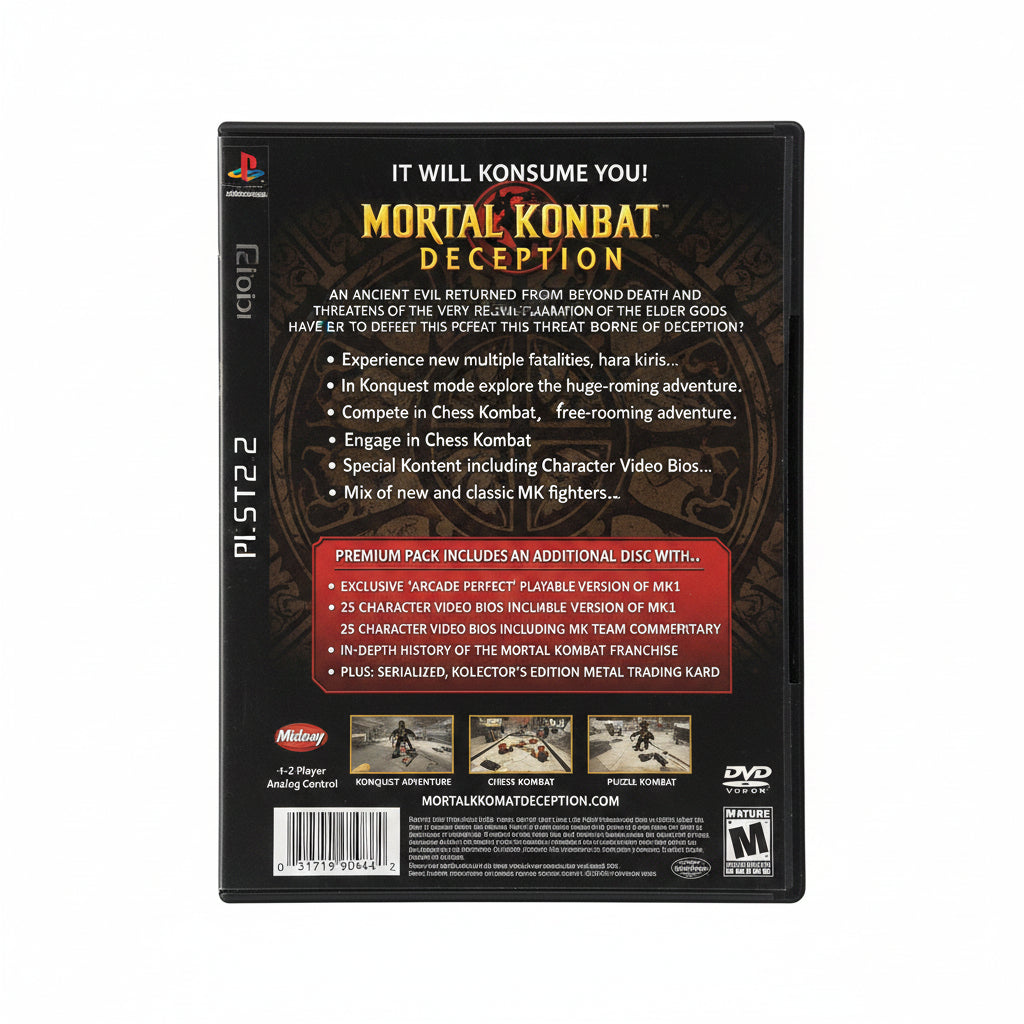 Mortal Kombat Deception Premium Pack (PlayStation 2, PS2 2004) CIB W/ Metal Card