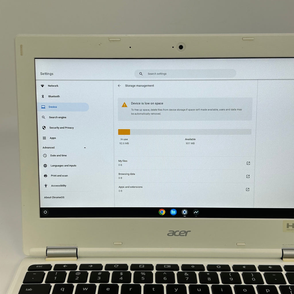 Acer Chromebook 11 CB3-132-C9M7 11.6-inch Intel Celeron N3060 2GB RAM 16GB eMMC White