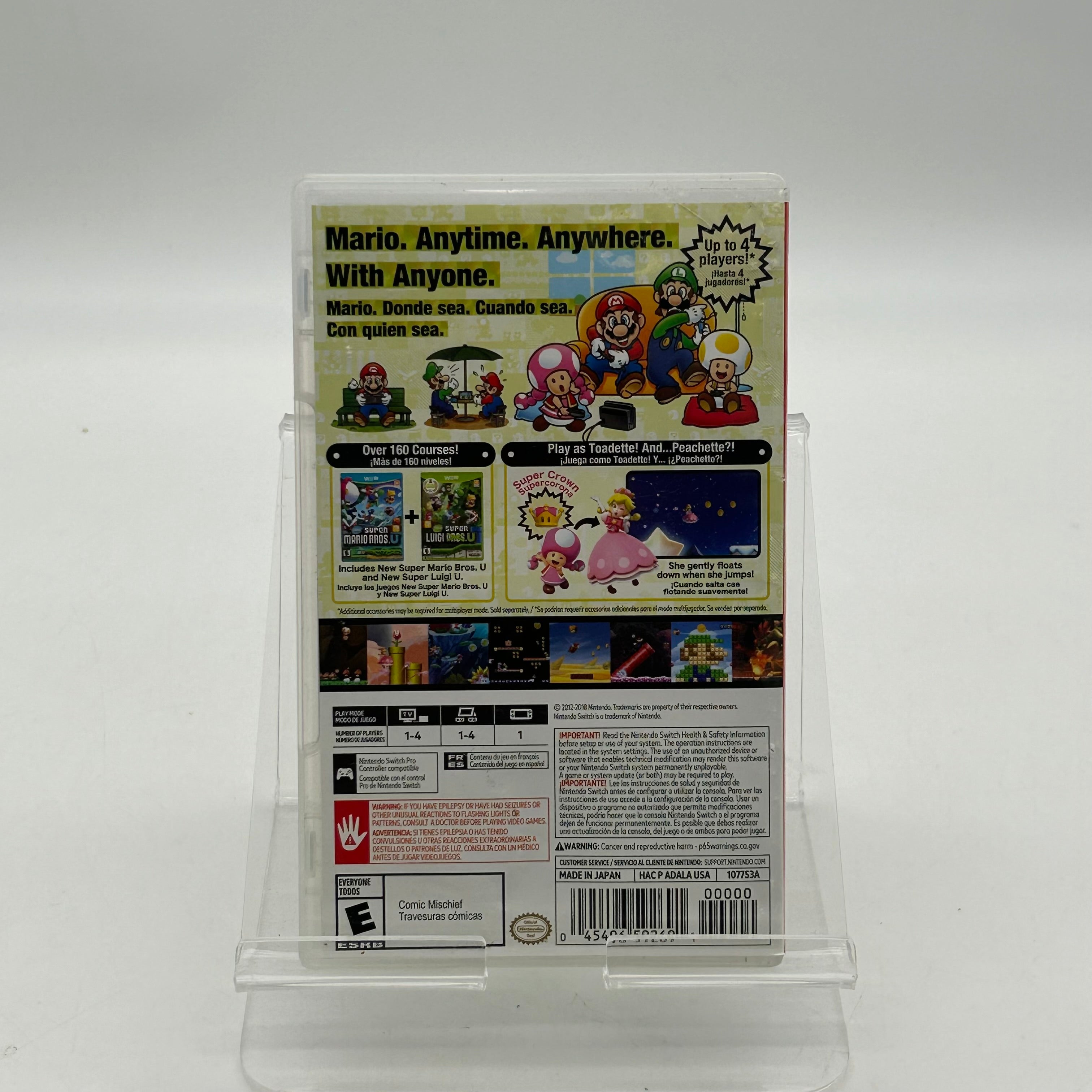 New Super Mario Bros U Deluxe Nintendo Switch - Cartridge and Case