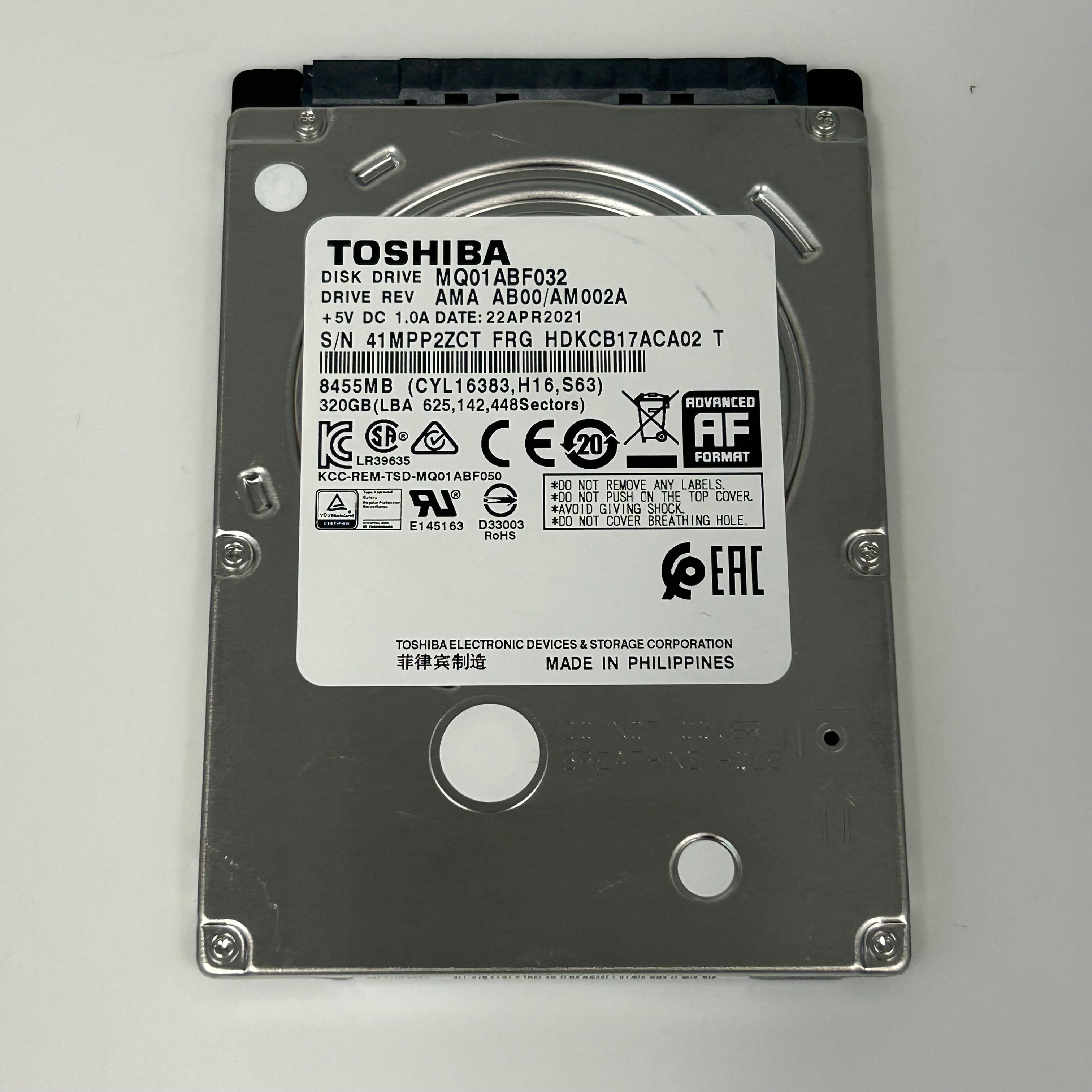 Toshiba MQ01ABF032 320GB 2.5" 5400RPM HDD Lot of 4 - Untested
