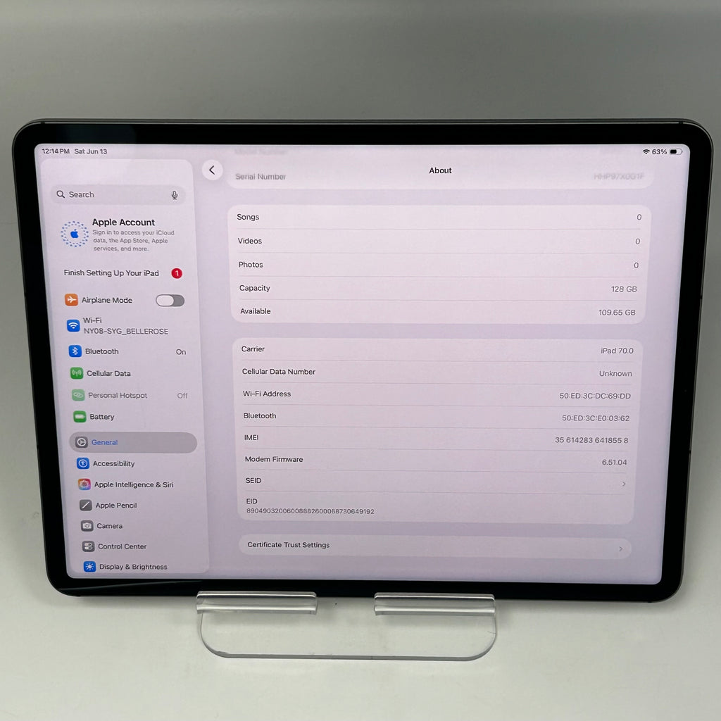 Apple iPad Pro 5th Gen 128GB Wi-Fi + Cellular 12.9'' Silver MHNR3LL/A