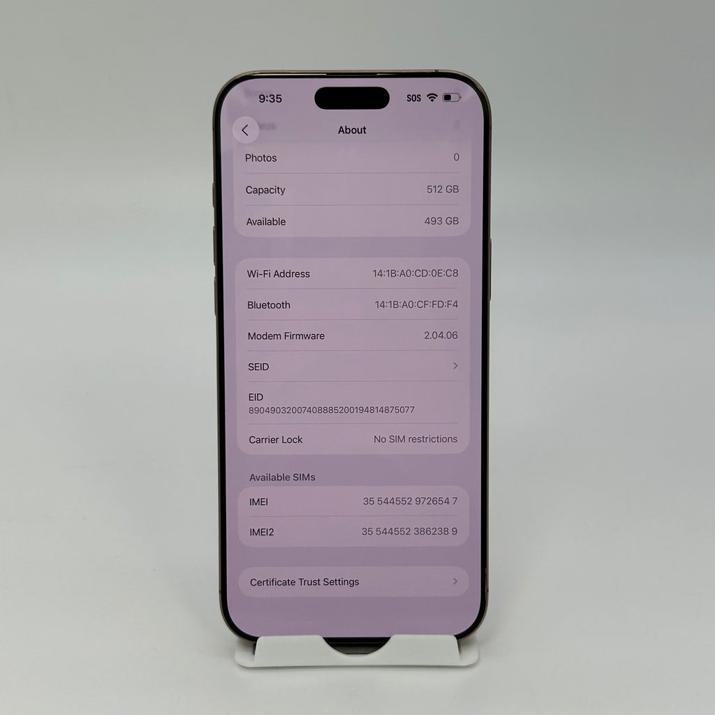 Unlocked Apple iPhone 16 Pro Max 512GB Desert Titanium MYW93LL/A 92% BH