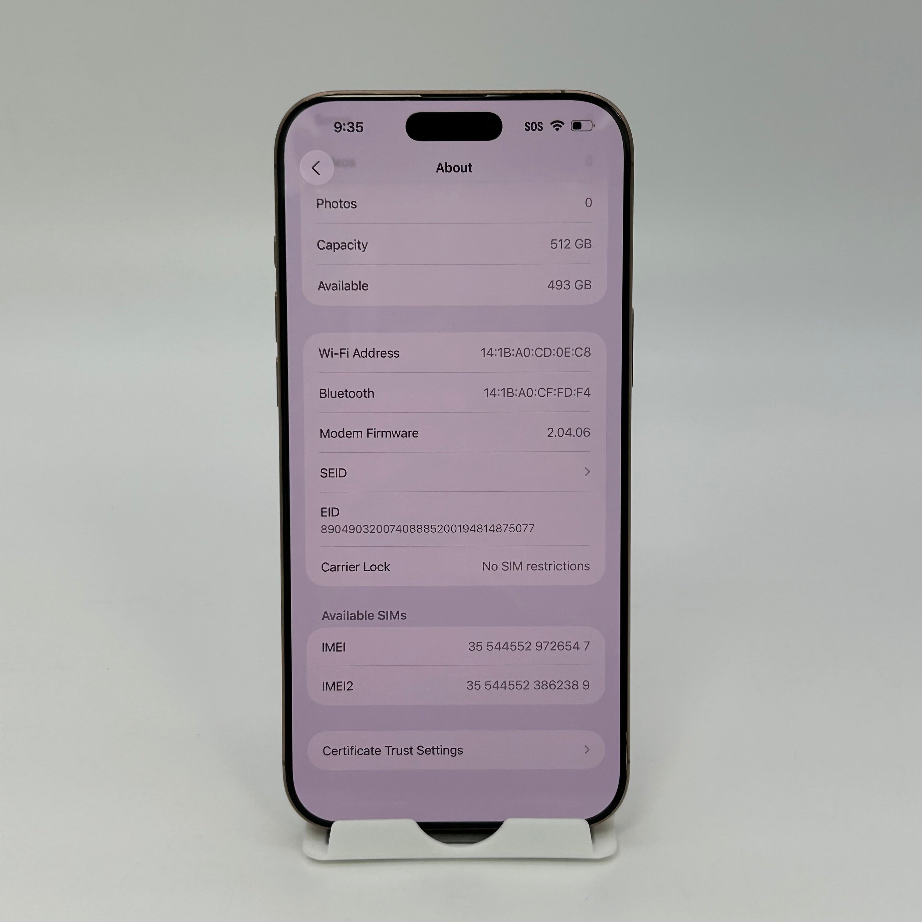 Unlocked Apple iPhone 16 Pro Max 512GB Desert Titanium MYW93LL/A 92% BH