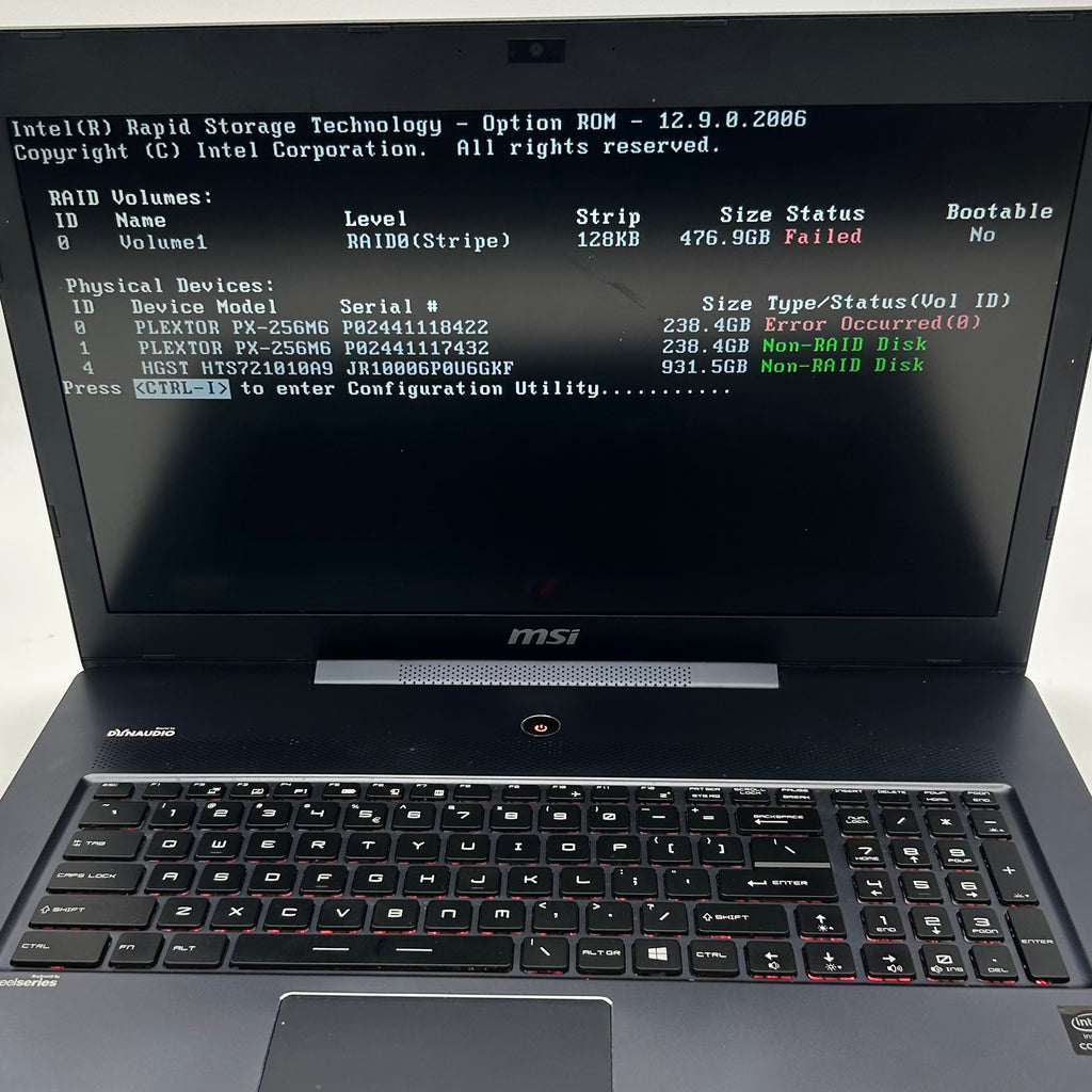 MSI MS-1773 17" laptop |Core i7| 16GB RAM| w/ Charger - AS IS