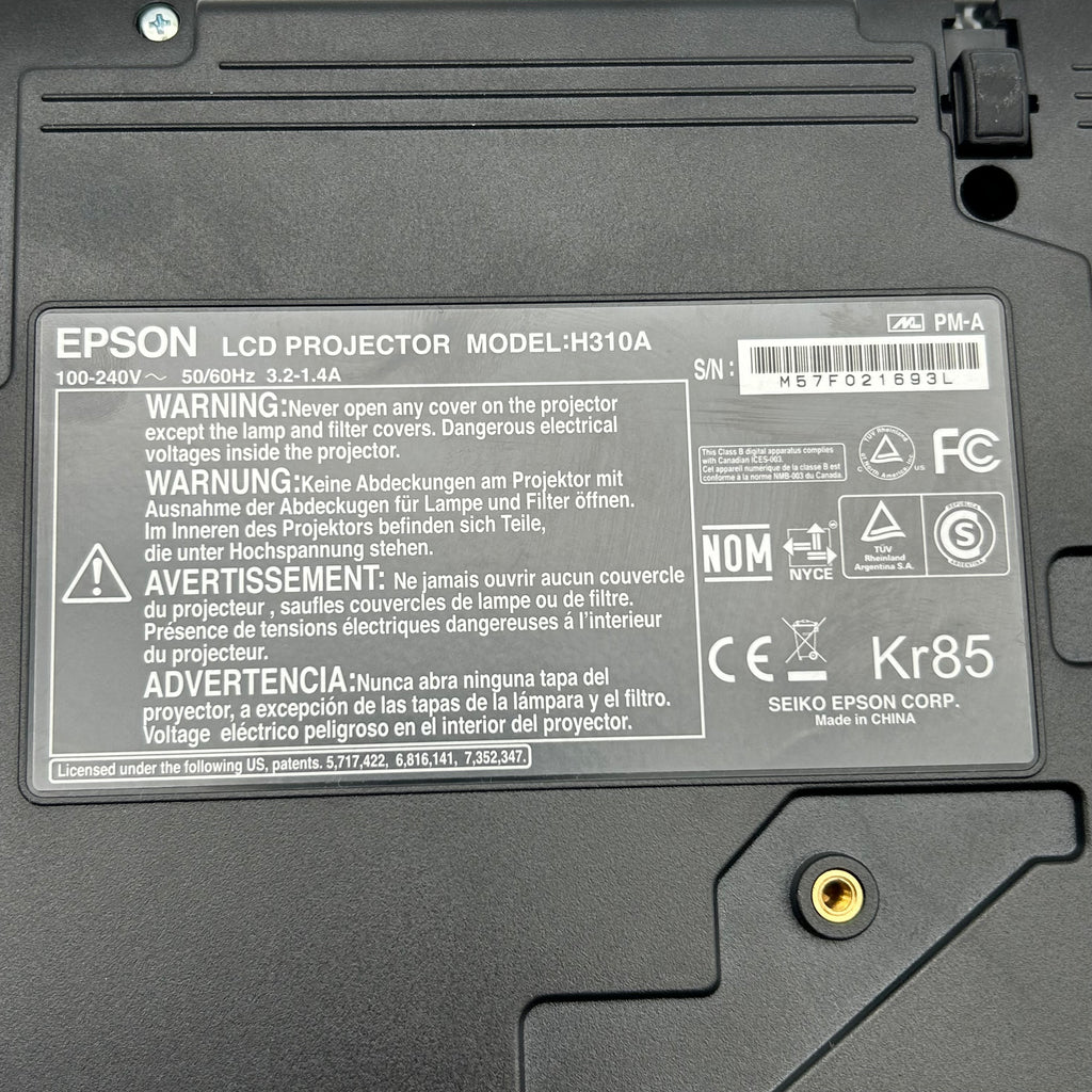 EPSON H310a Black Lumen LCD Projector – Tested