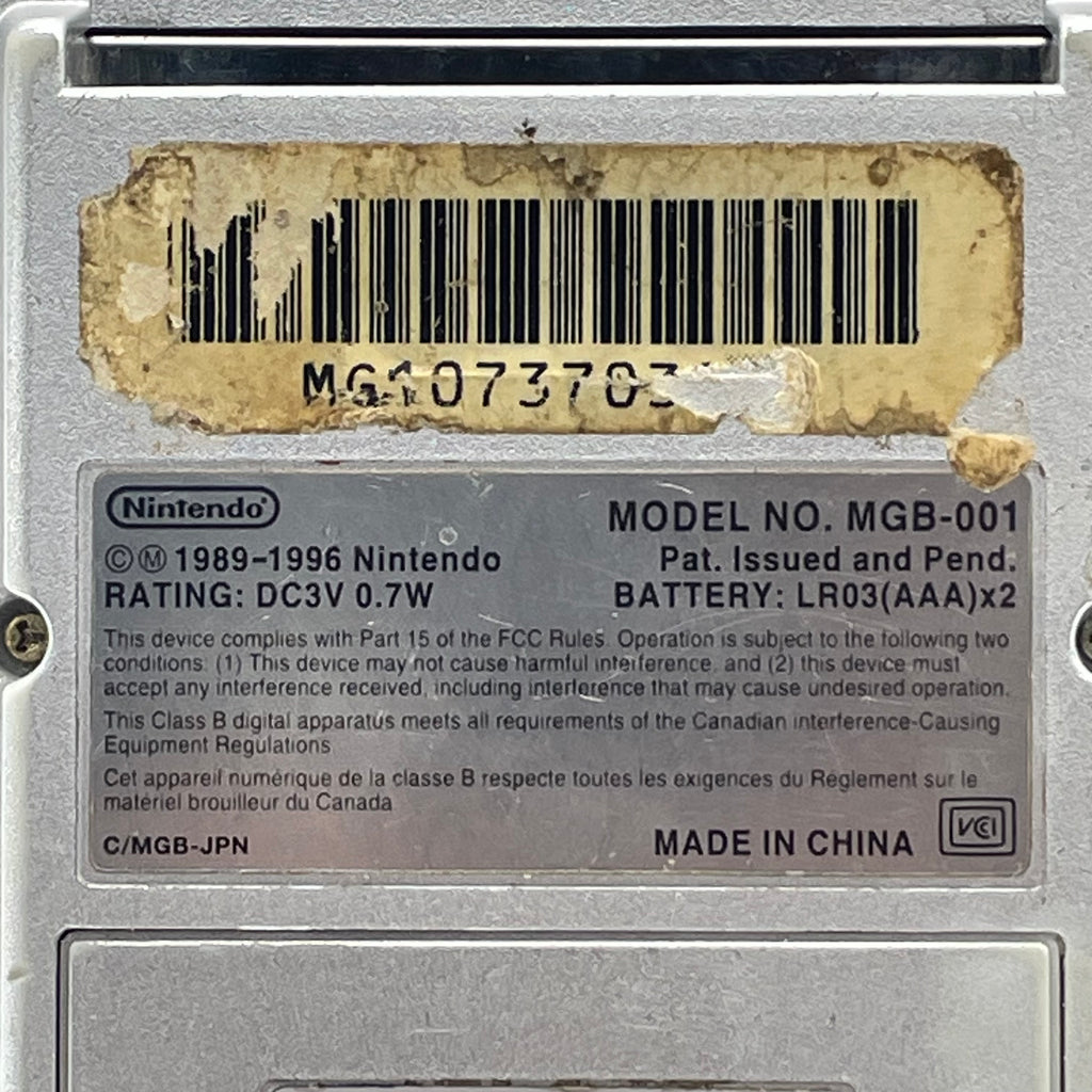 Nintendo GameBoy Pocket MGB-001 1996 Silver- For Parts