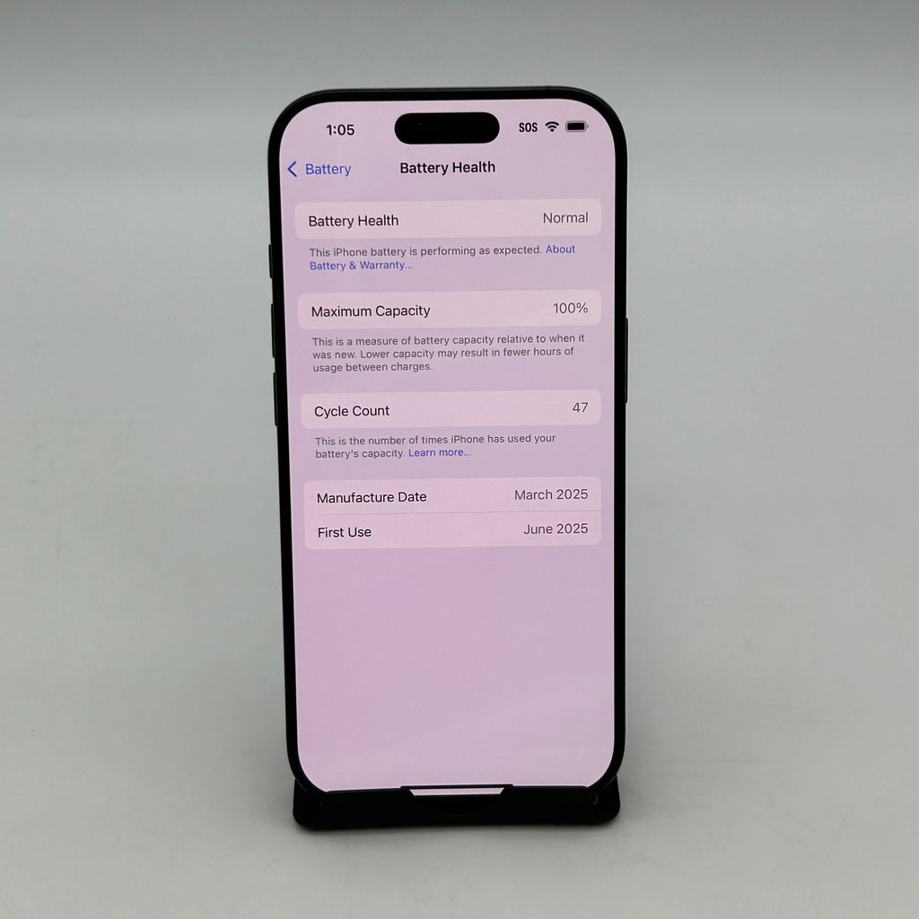 Apple iPhone 16 Pro - 128GB - Black Titanium (AT&T) - 100%BH - Read