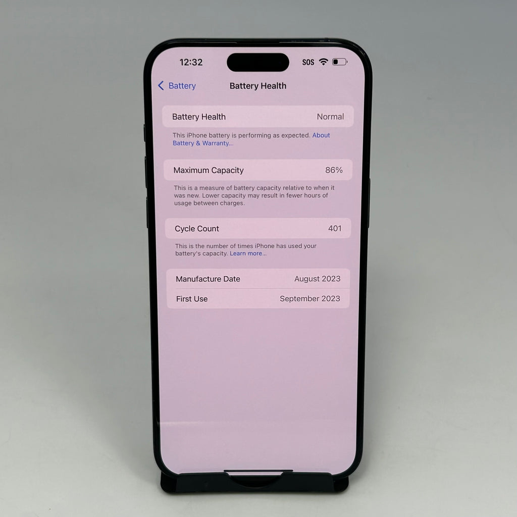 T-Mobile Apple iPhone 15 Pro Max A2849 1TB Blue Titanium 86% BH