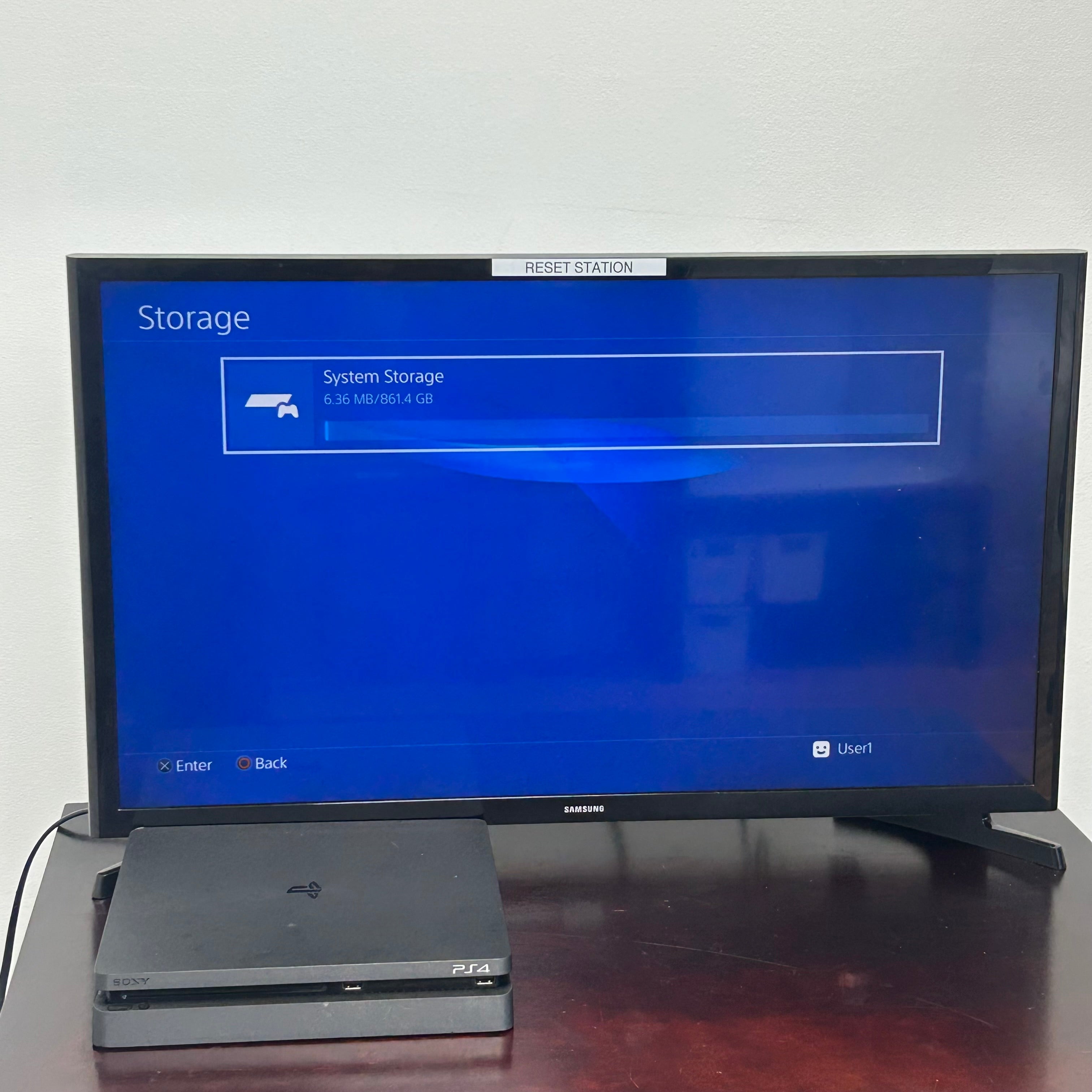 Sony PlayStation 4 Slim Console CUH-2115B 1TB Black w/ Controller & Cables