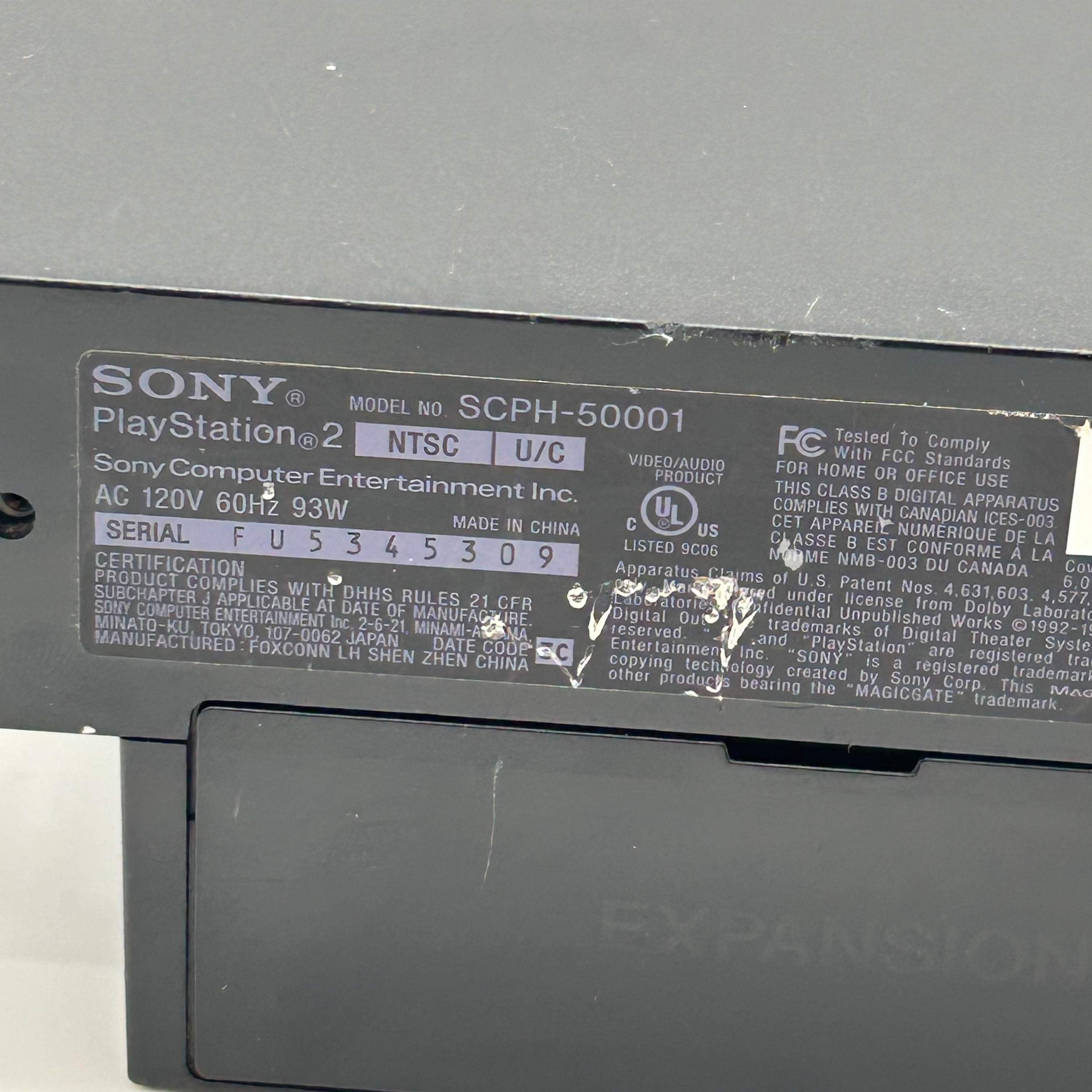 Sony PlayStation 2 PS2 Fat Console Bundle SCPH-50001 - 4 Games - Missing Tray Faceplate