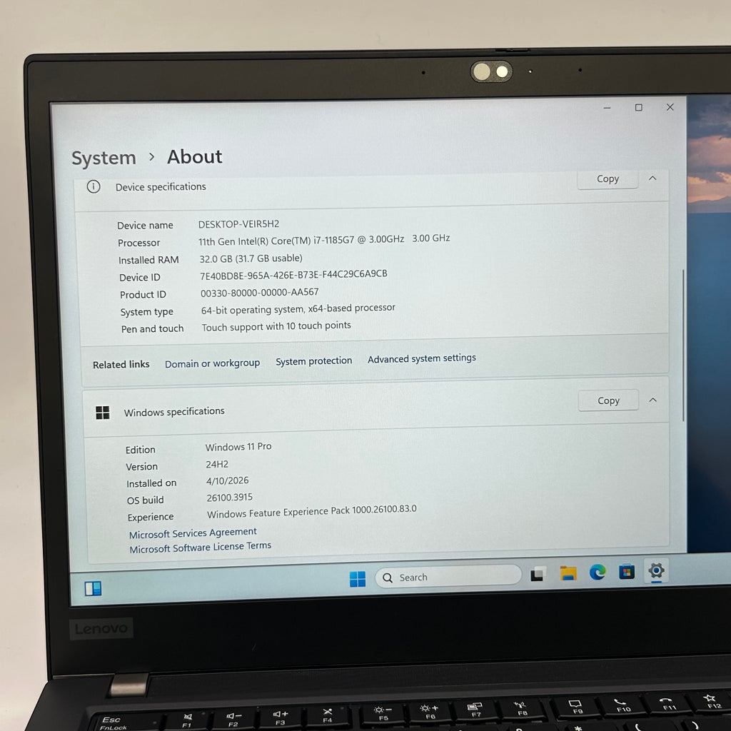 SOLD #1266 - Lenovo ThinkPad T14 -14-inch Laptop Intel Core i7-1185G7 32GB RAM 512GB NVMe SSD Windows 11 Pro
