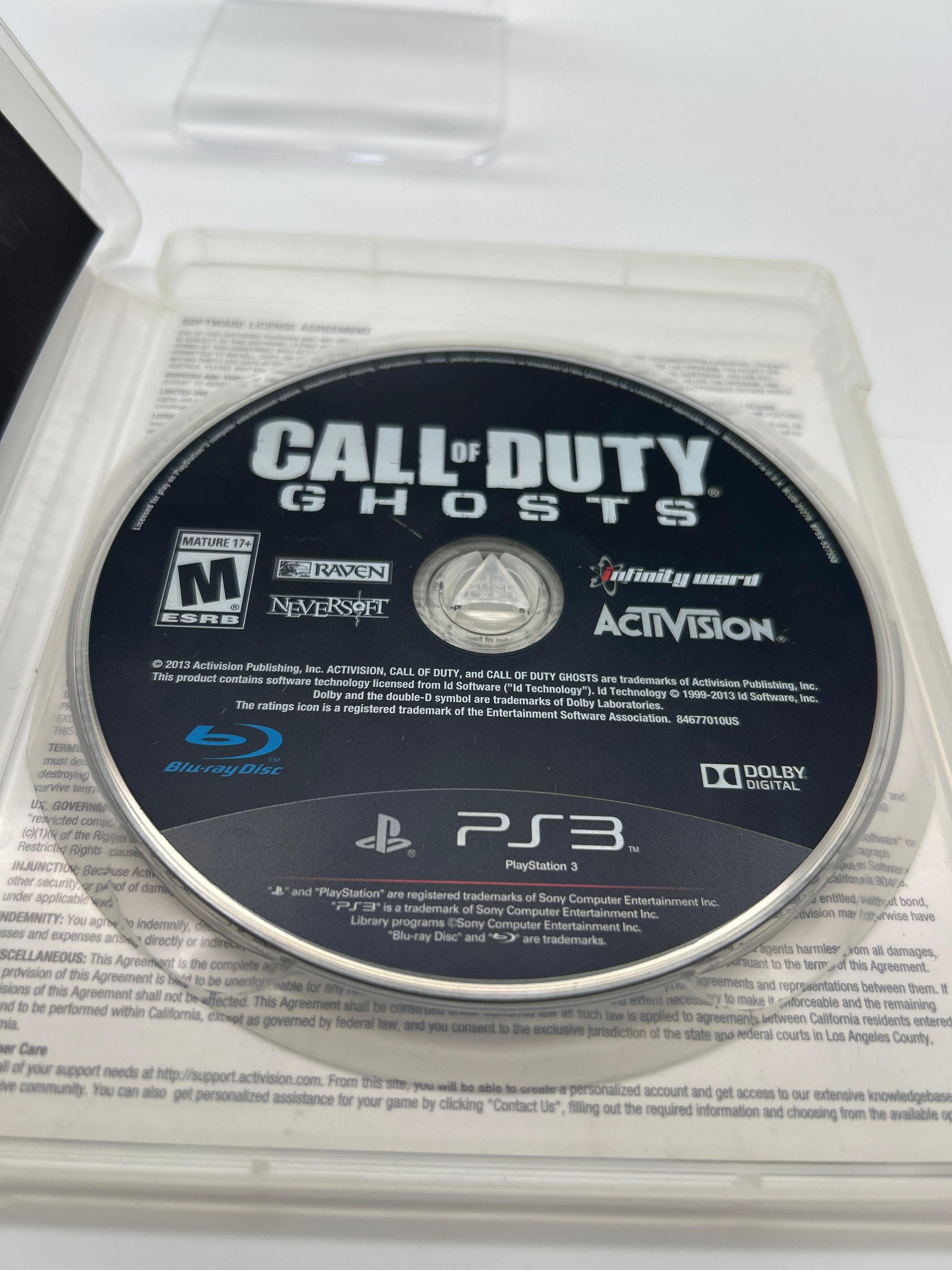 Playstation 3 Call of Duty Ghosts Video Game With Manual and Case - Used