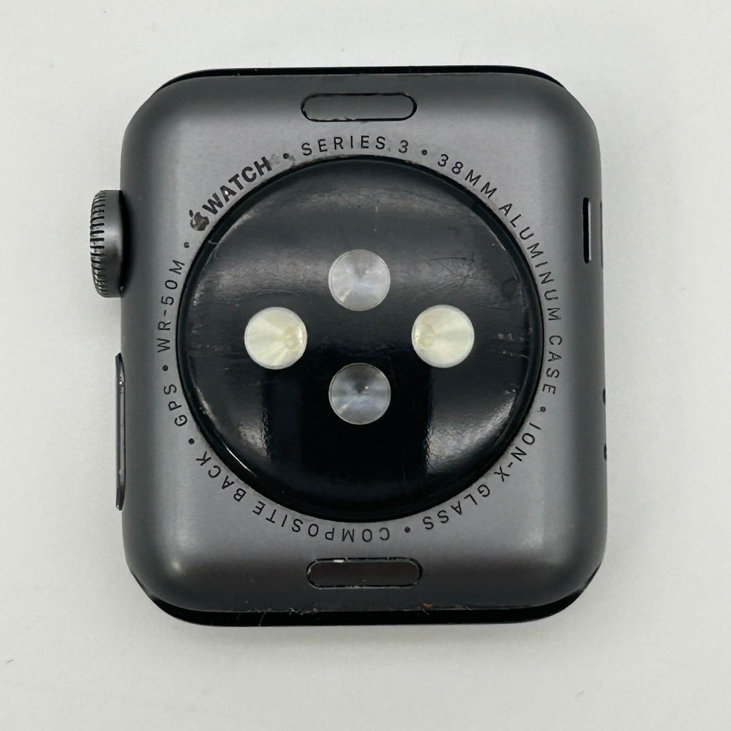 GPS Only Apple Watch Series 3 38MM Silver Aluminum Black Sport Band A1858