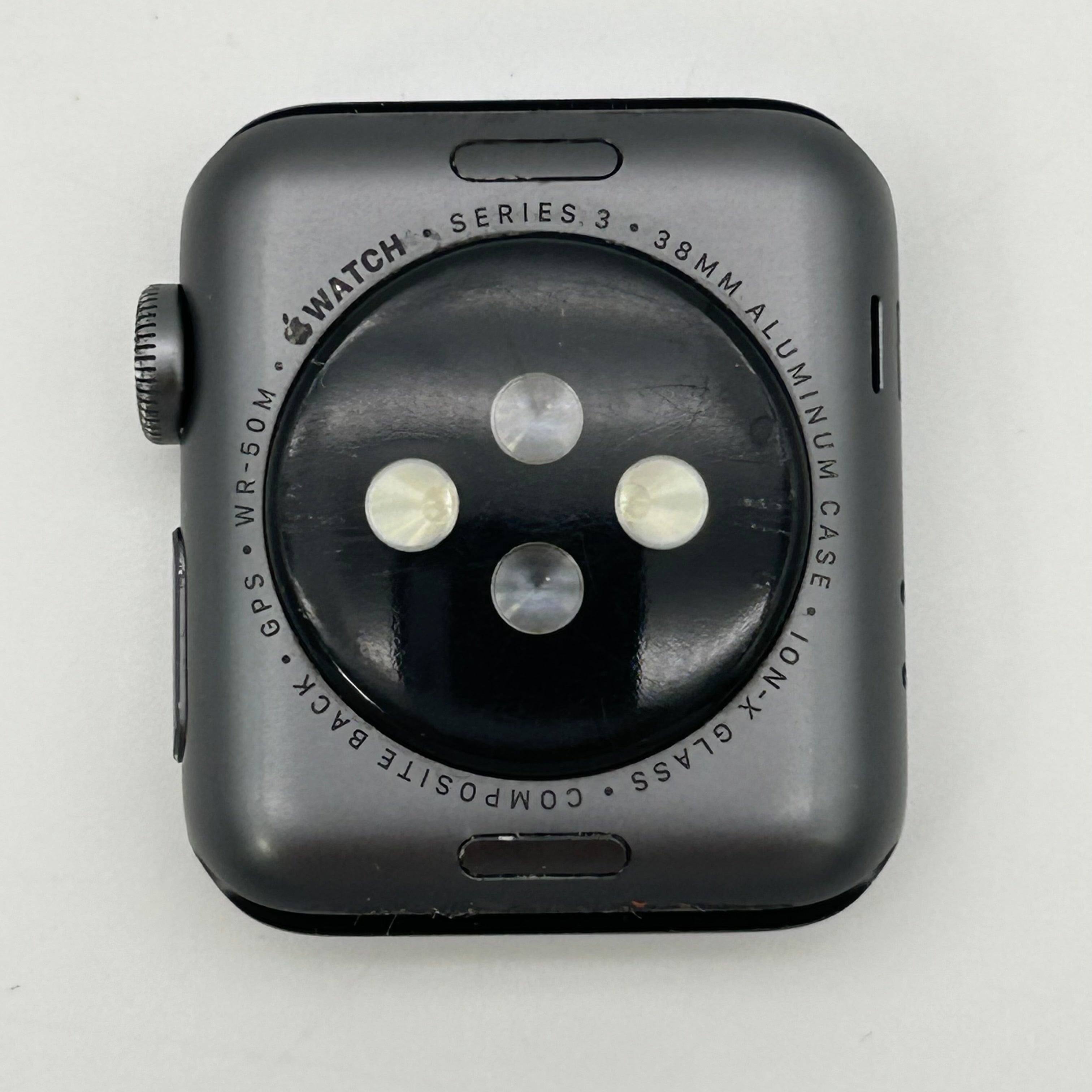 GPS Only Apple Watch Series 3 38MM Silver Aluminum Black Sport Band A1858