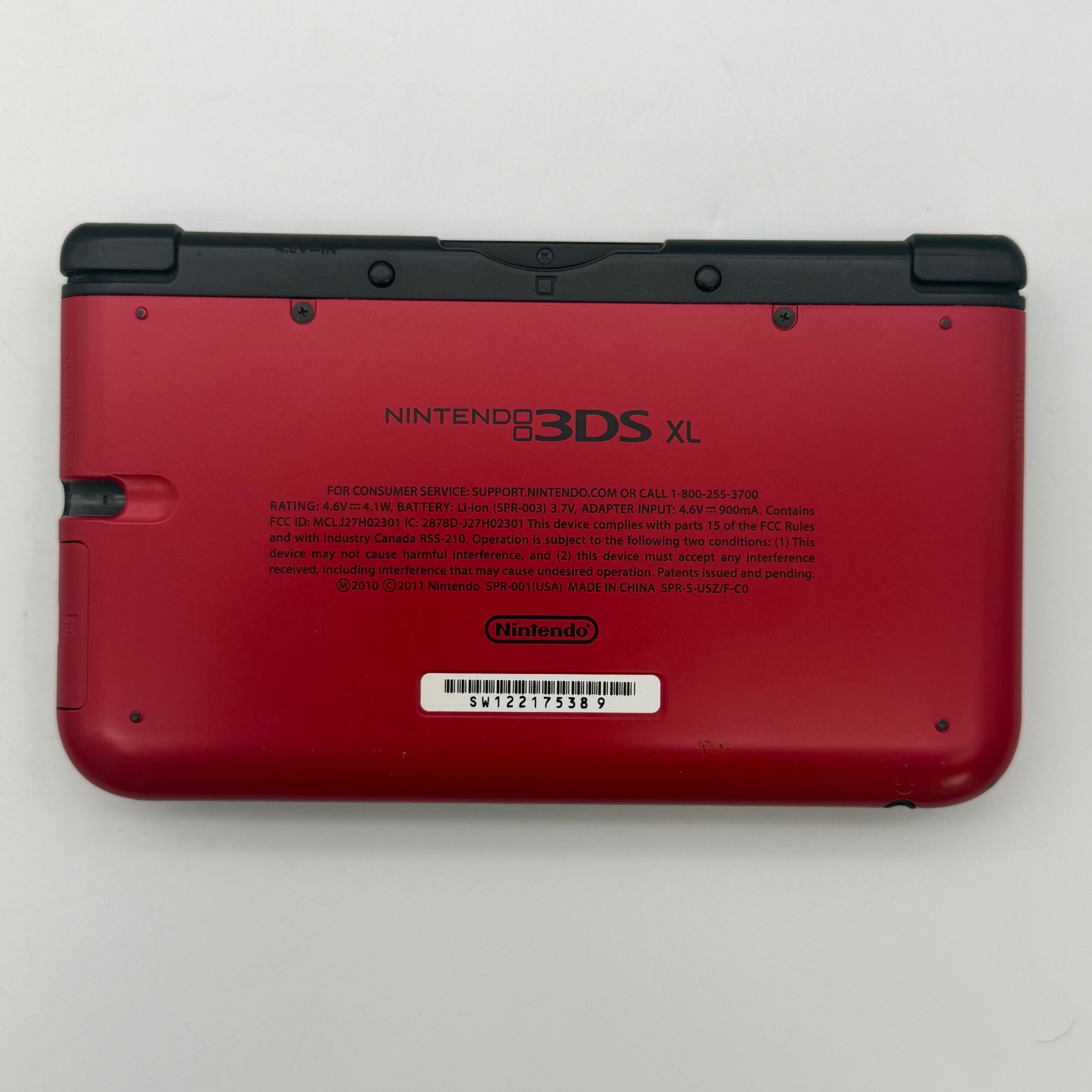 Nintendo 3DS XL SPR-001 Red/Black System w/ Charger & Stylus