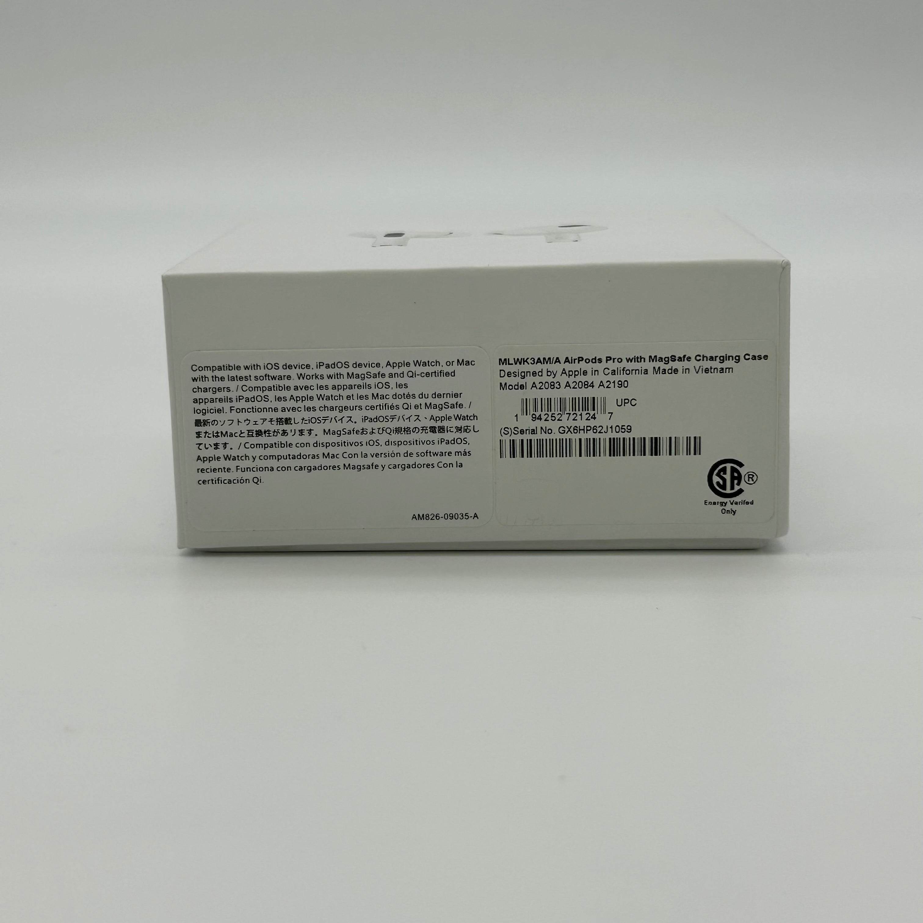 Apple AirPods Pro with Wireless Charging Case - MLWK3AM/A - A2083 A2084 A2190 - New Open Box