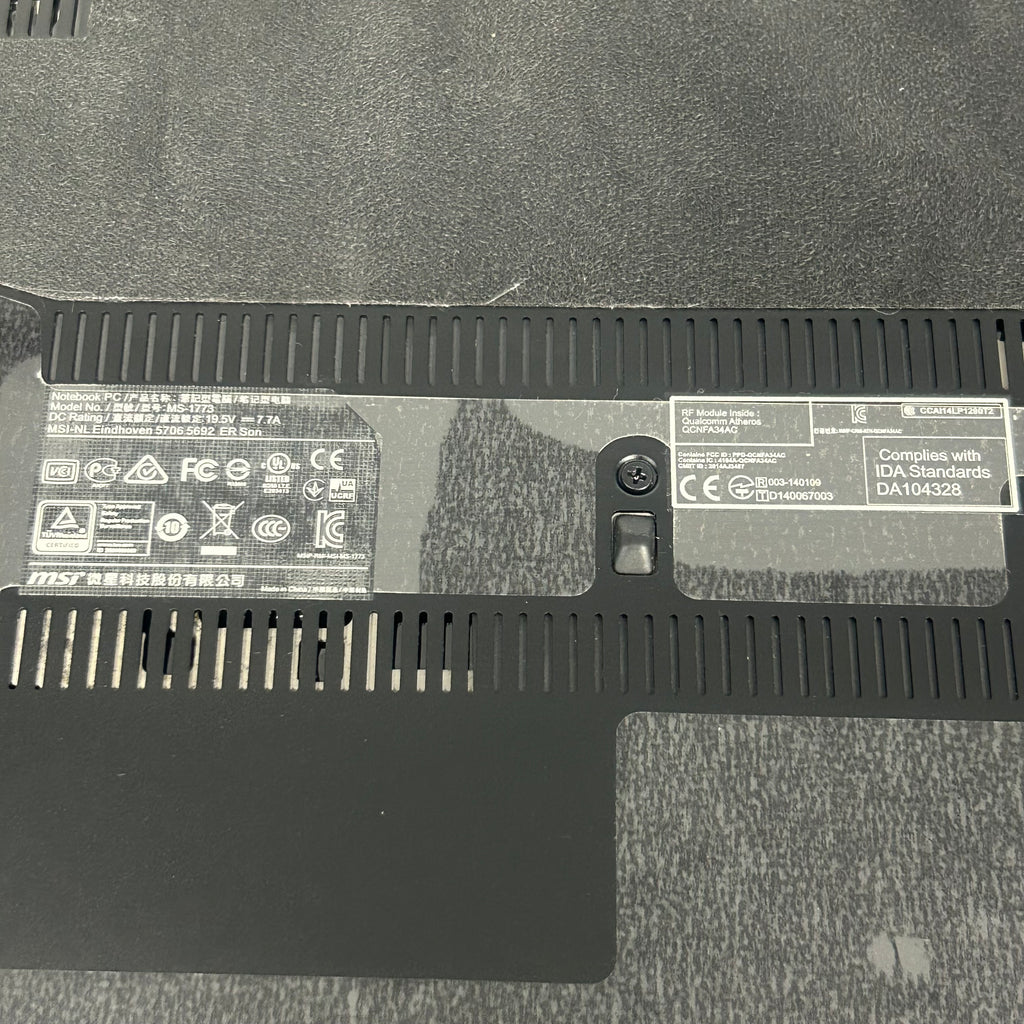 MSI MS-1773 17" laptop |Core i7| 16GB RAM| w/ Charger - AS IS