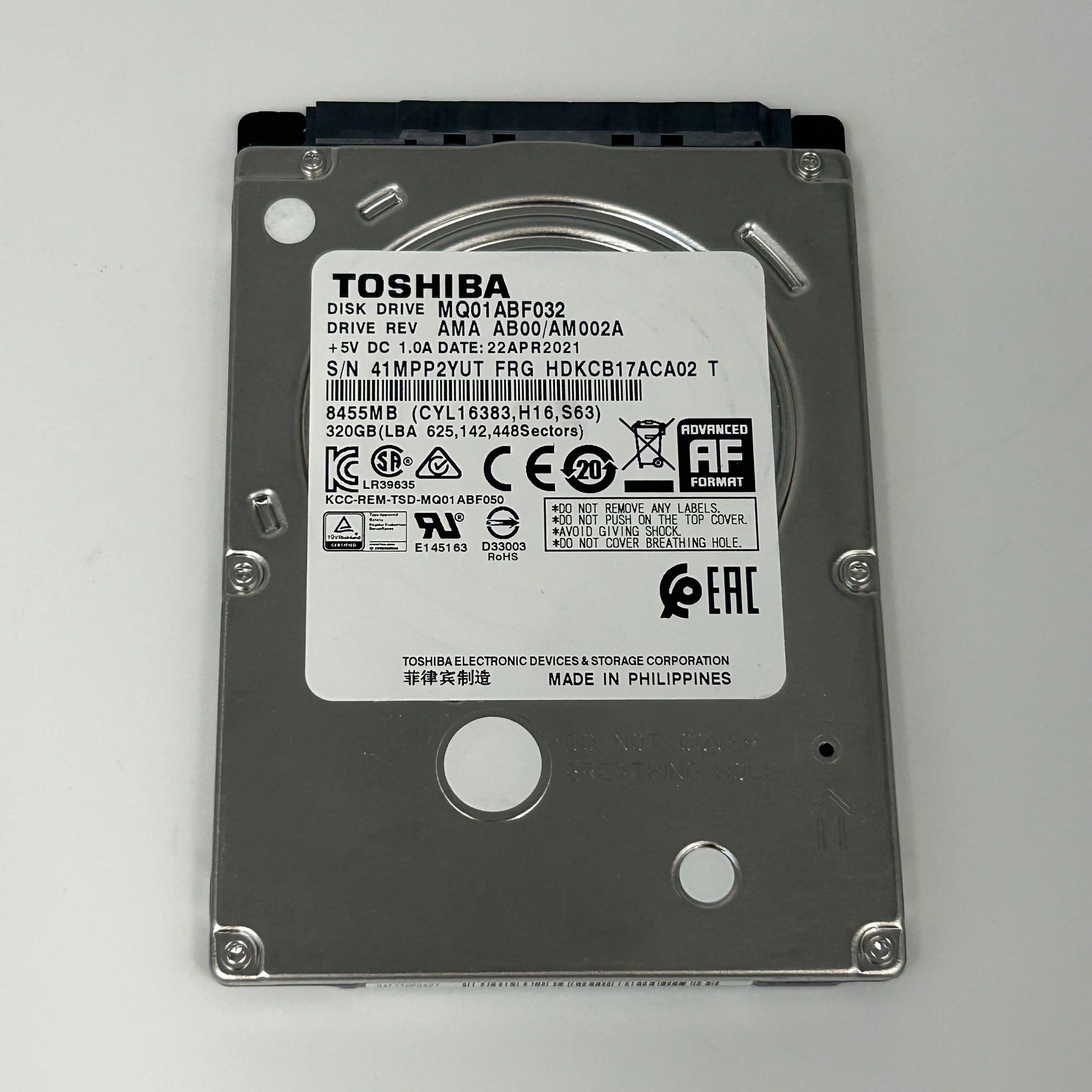 Toshiba MQ01ABF032 320GB 2.5" 5400RPM HDD Lot of 4 - Untested