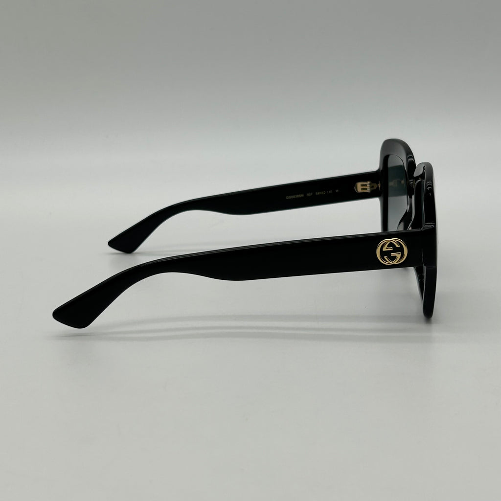 Authentic Gucci GG0036SN 001 Sunglasses Black Grey Gradient 54-22-140 Cat.3