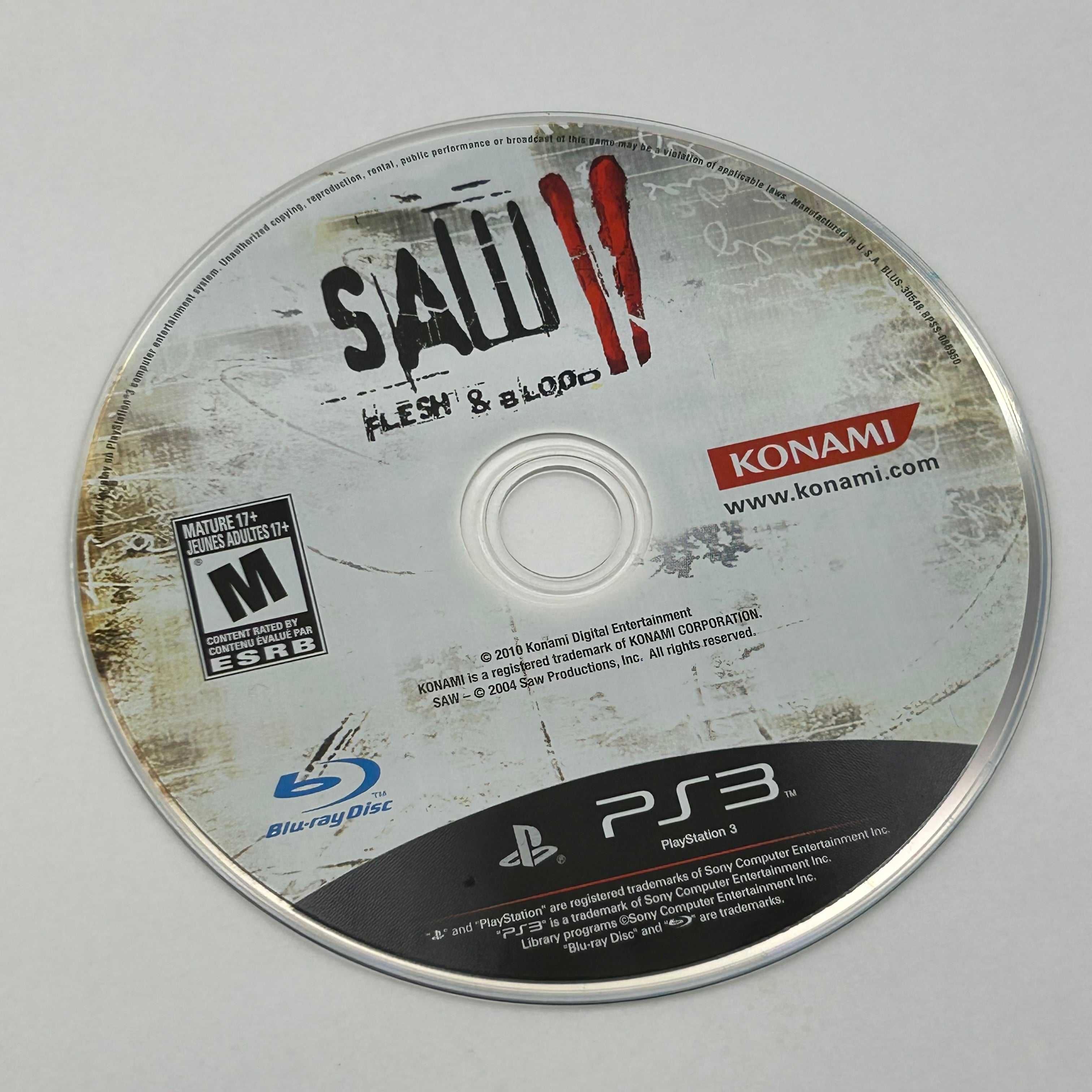 Saw II 2 Flesh and Blood (PS3, 2010) Complete CIB w/ Manual - Cracked Case