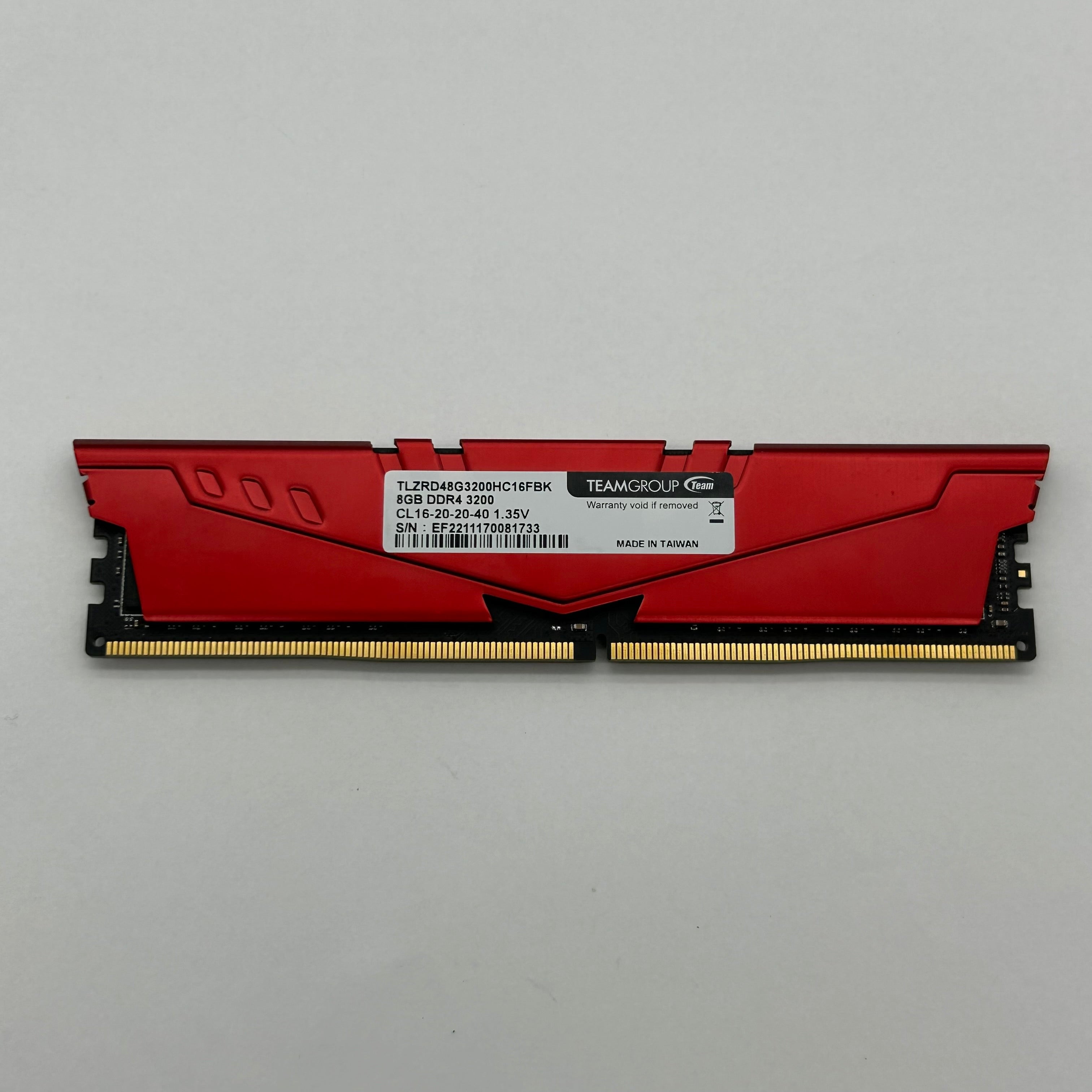 TeamGroup T-Force Vulcan Z 8GB DDR4 3200MHz RAM Stick Red - Untested