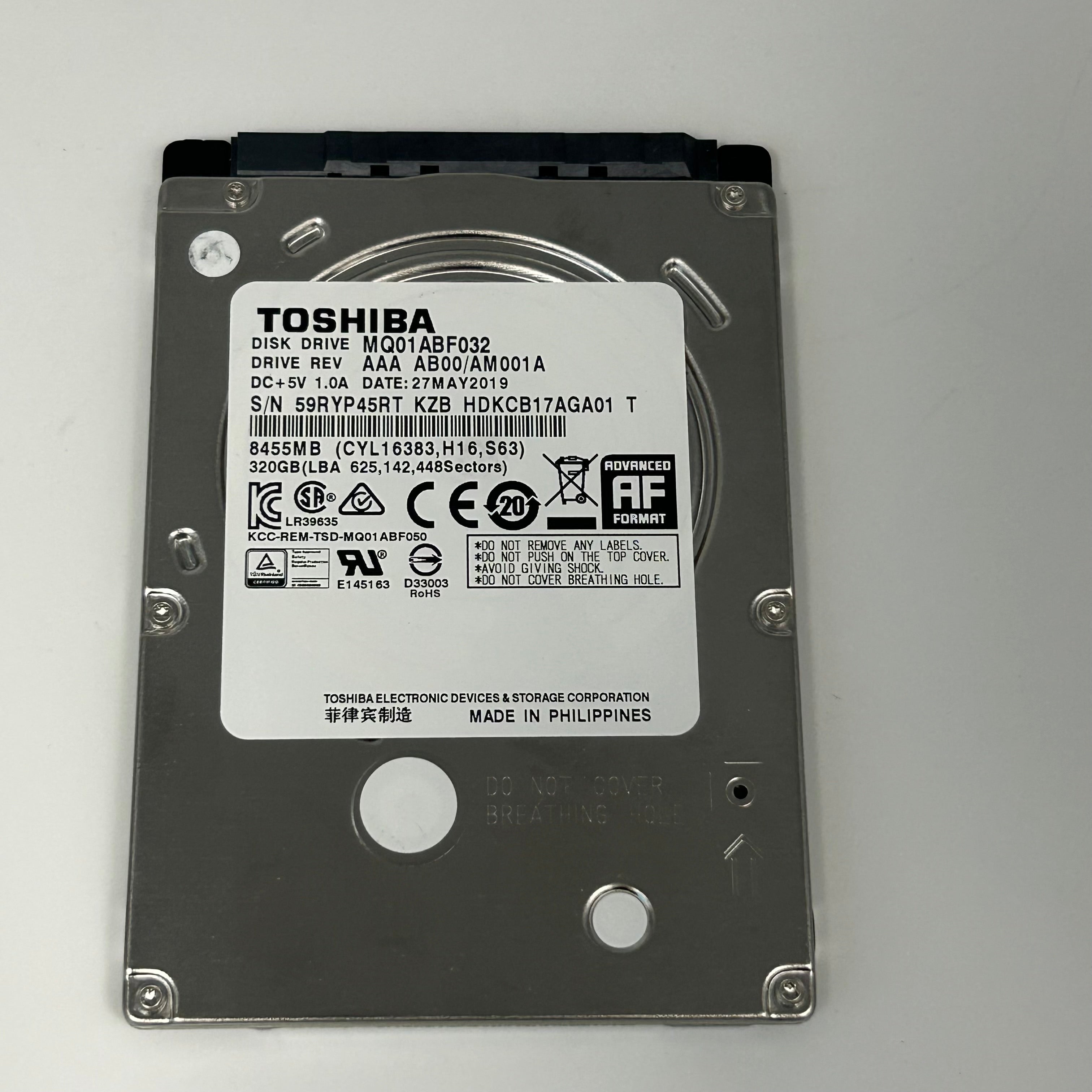 Toshiba MQ01ABF032 320GB 2.5" 5400RPM HDD Lot of 4 - Untested