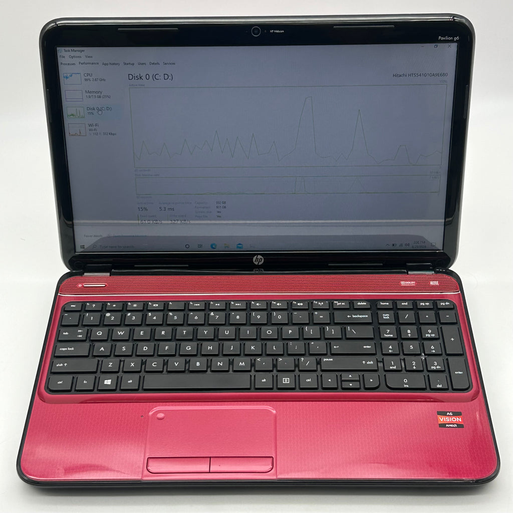 HP Pavilion G6 15.6-Inch Laptop | AMD A6-4400M APU| 8GB RAM| 1TB HDD| Red w/ Charger