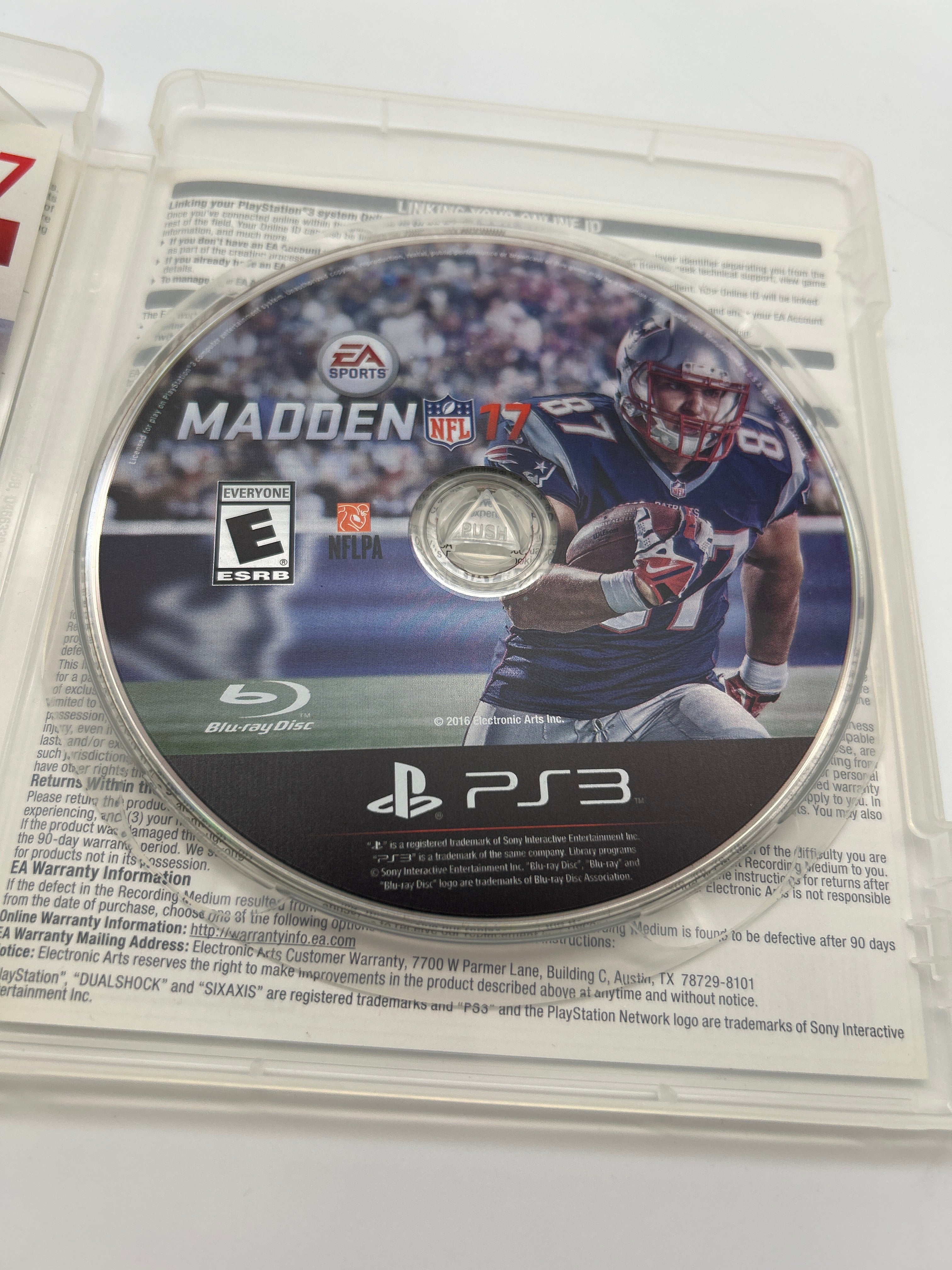 Playstation 3 Madden NFL 17 Video Game With Manual and Case - Used