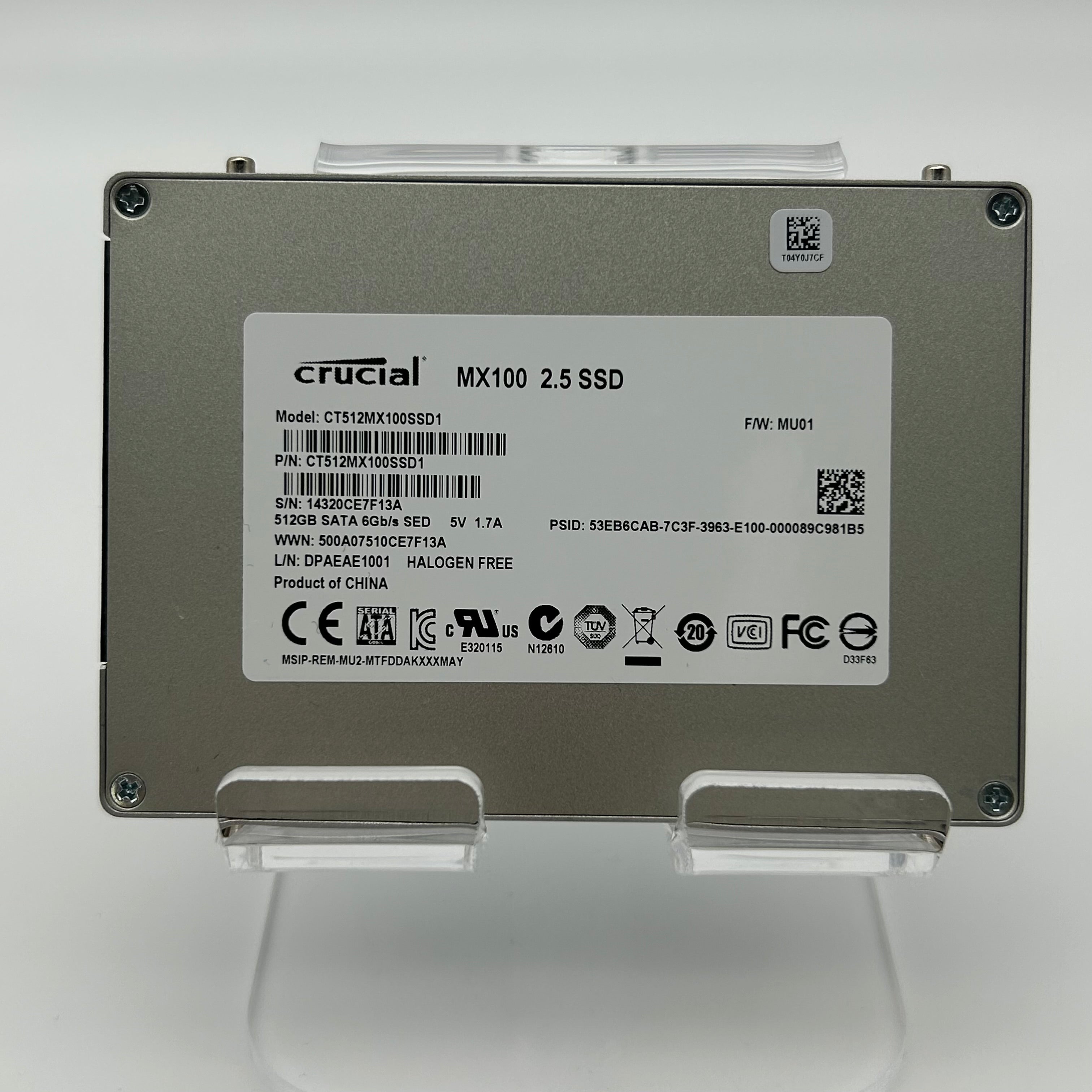 Crucial CT512MX100SSD1 MX100 512GB 2.5" SATA 6Gb/s SSD Blue - Used