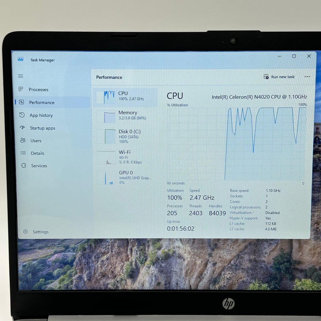 HP Laptop 15-DW1022NR Intel Celeron N4020 1.1GHz 4GB RAM 1TB HDD Windows 11