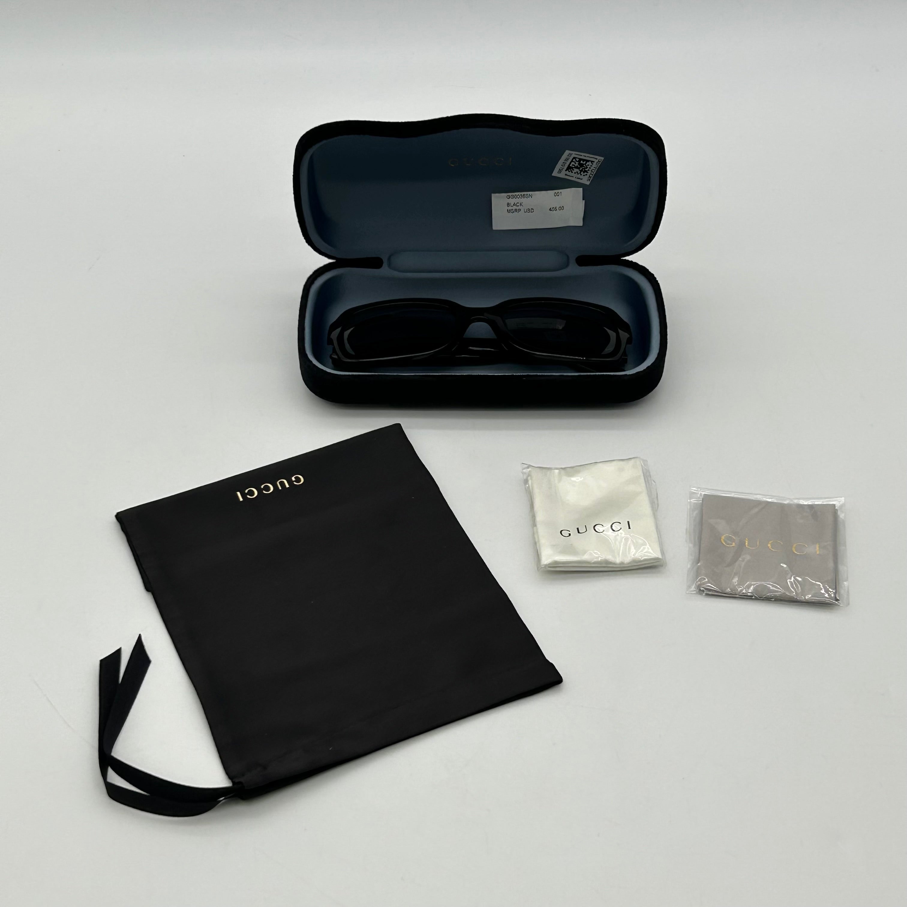 Authentic Gucci GG0036SN 001 Sunglasses Black Grey Gradient 54-22-140 Cat.3